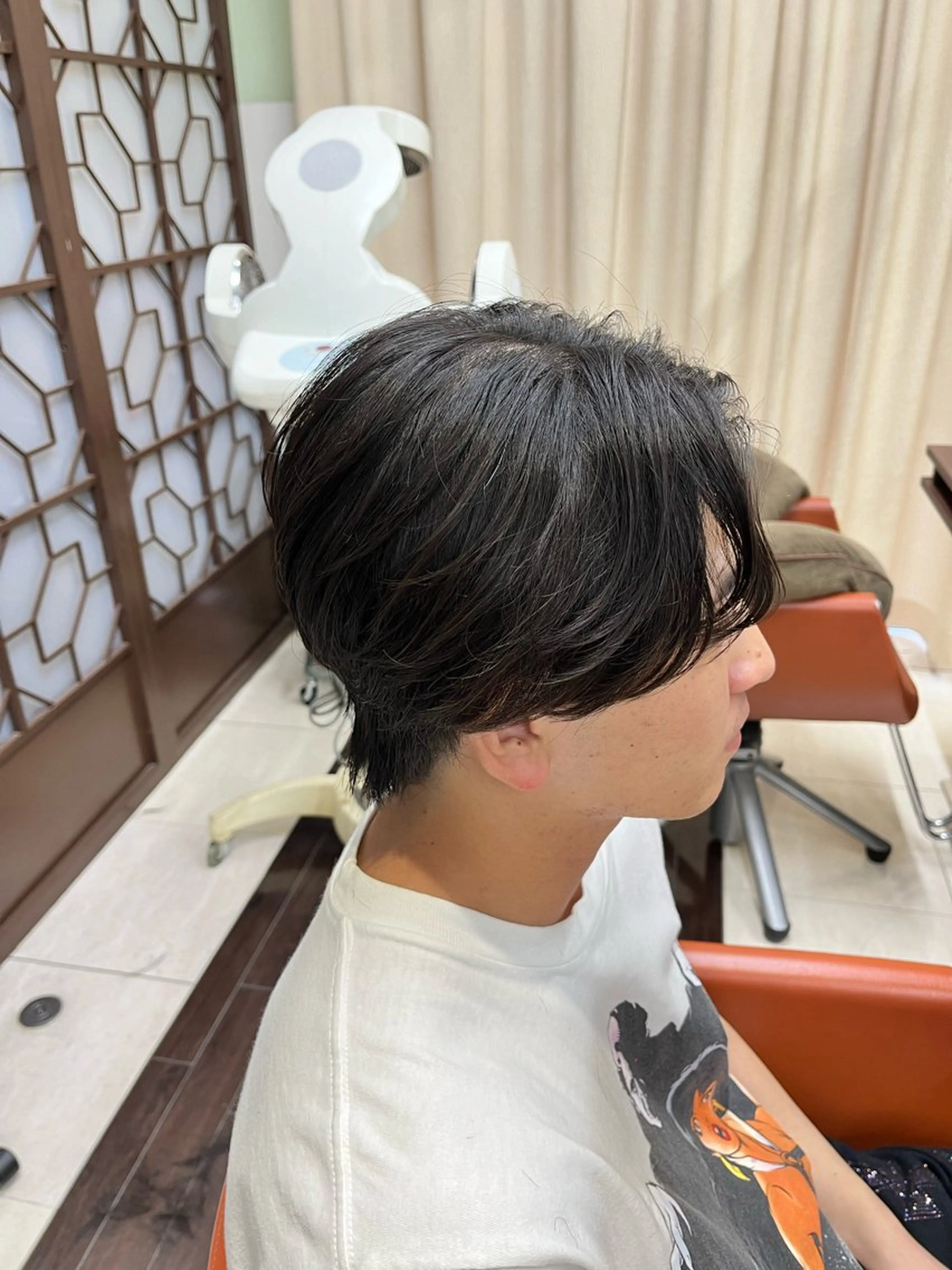 ショート パーマ メンズ センターパート メンズパーマ ニュアンスパーマ AROH  men's cut&men's perm 船橋店所属・🧊メンズ特化🧊 高木航希のヘアスタイル