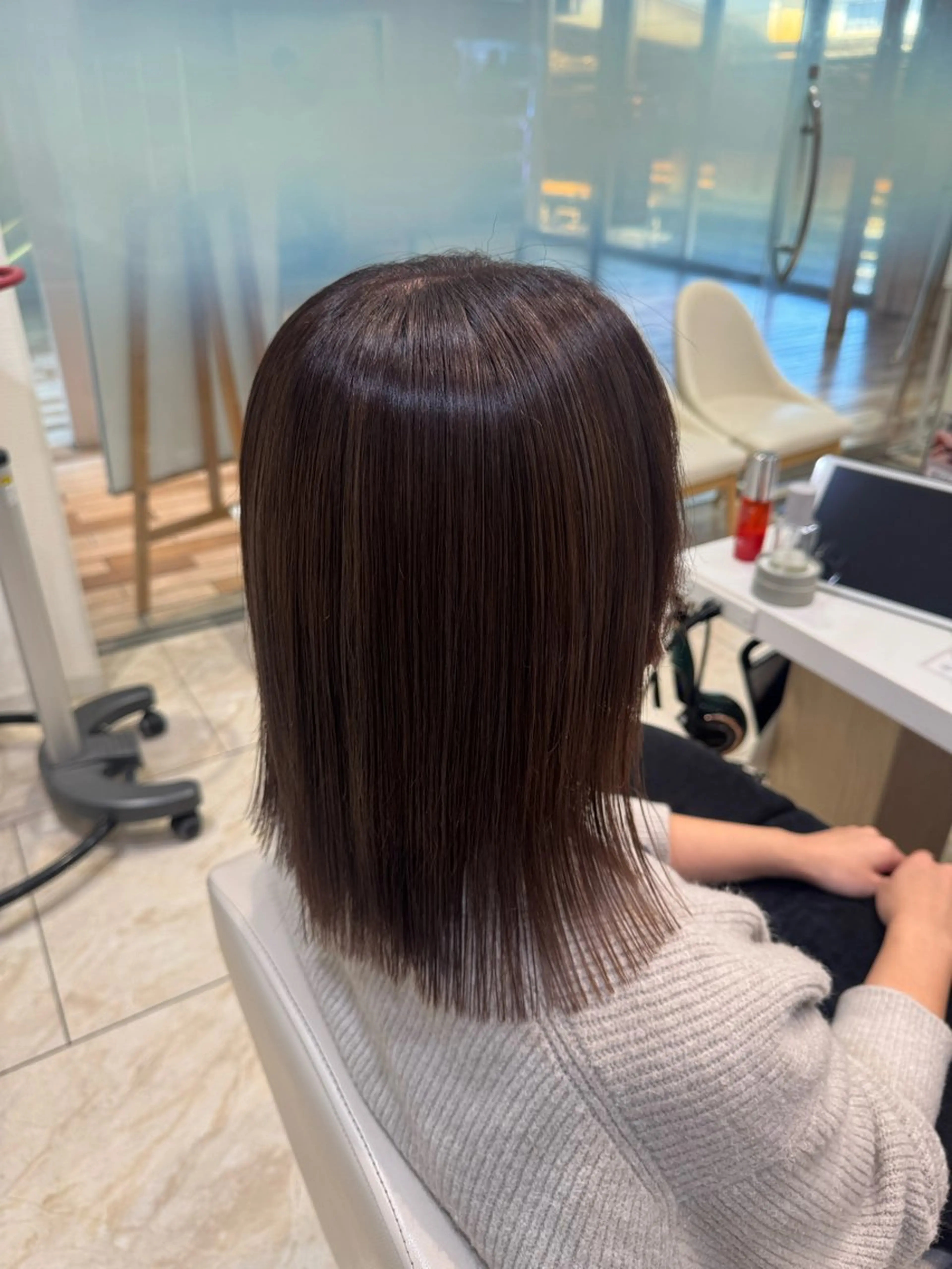 ミディアム カラー ベージュカラー ピンクカラー ピンクベージュ ヘアカラー kureha𓈒𓋜 ANNETTA🐣‪のヘアスタイル