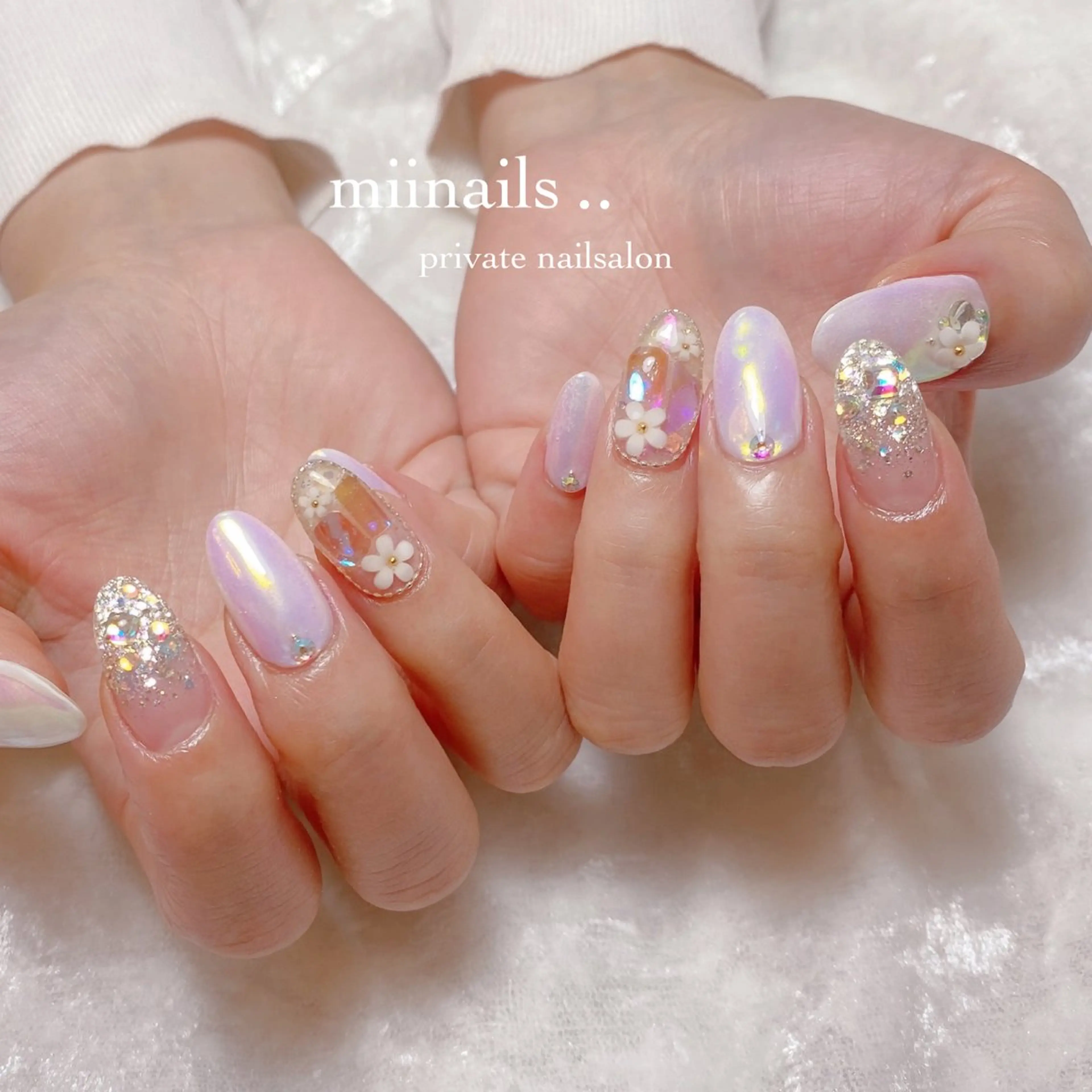 ネイル 韓国ネイル ミラーネイル ワンホンネイル ハンドネイル nailsalon miinailsのネイルデザイン