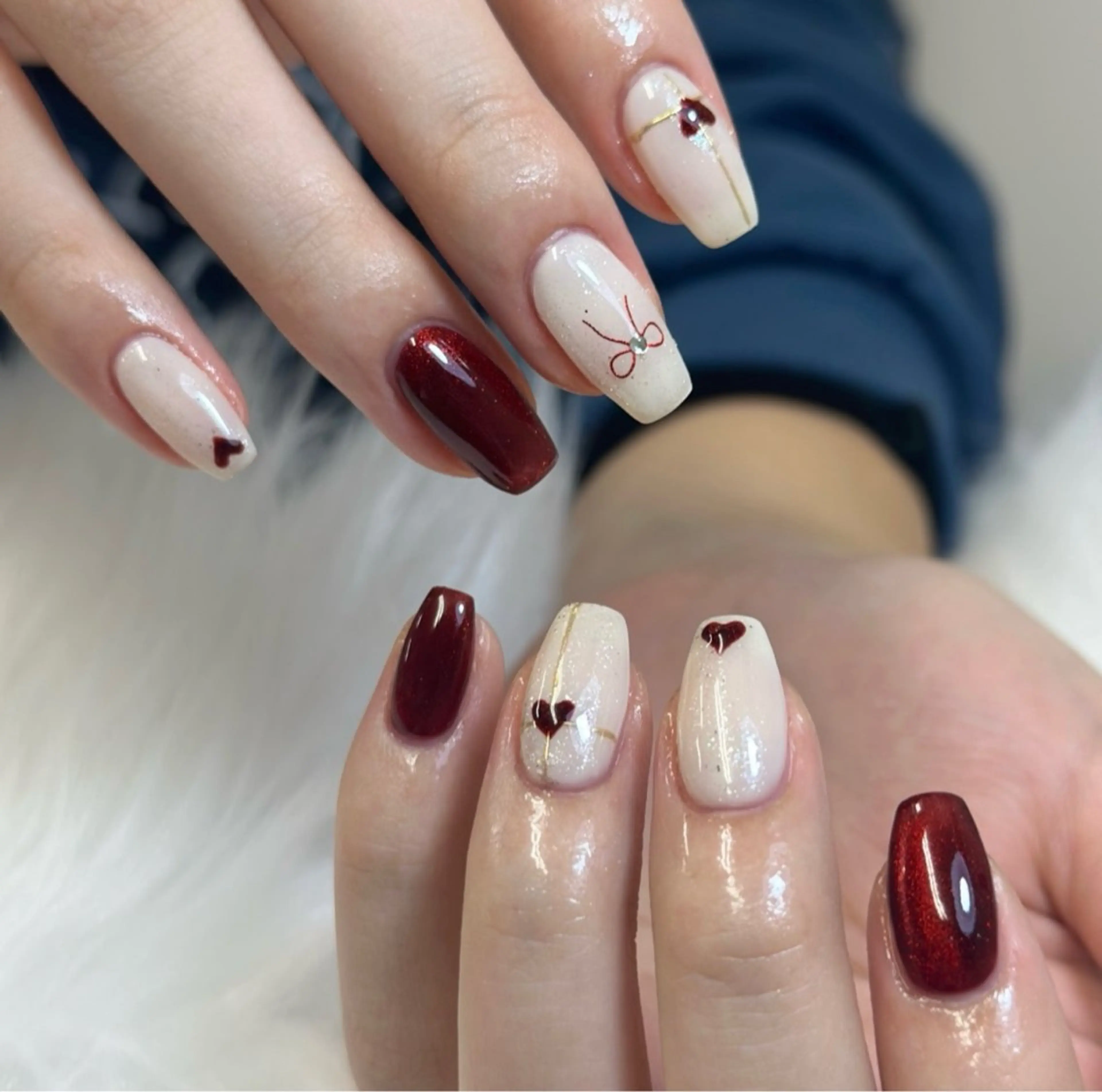 ネイル アートネイル フレンチネイル ジェルネイル 韓国ネイル マグネットネイル ゆ いのネイルデザイン