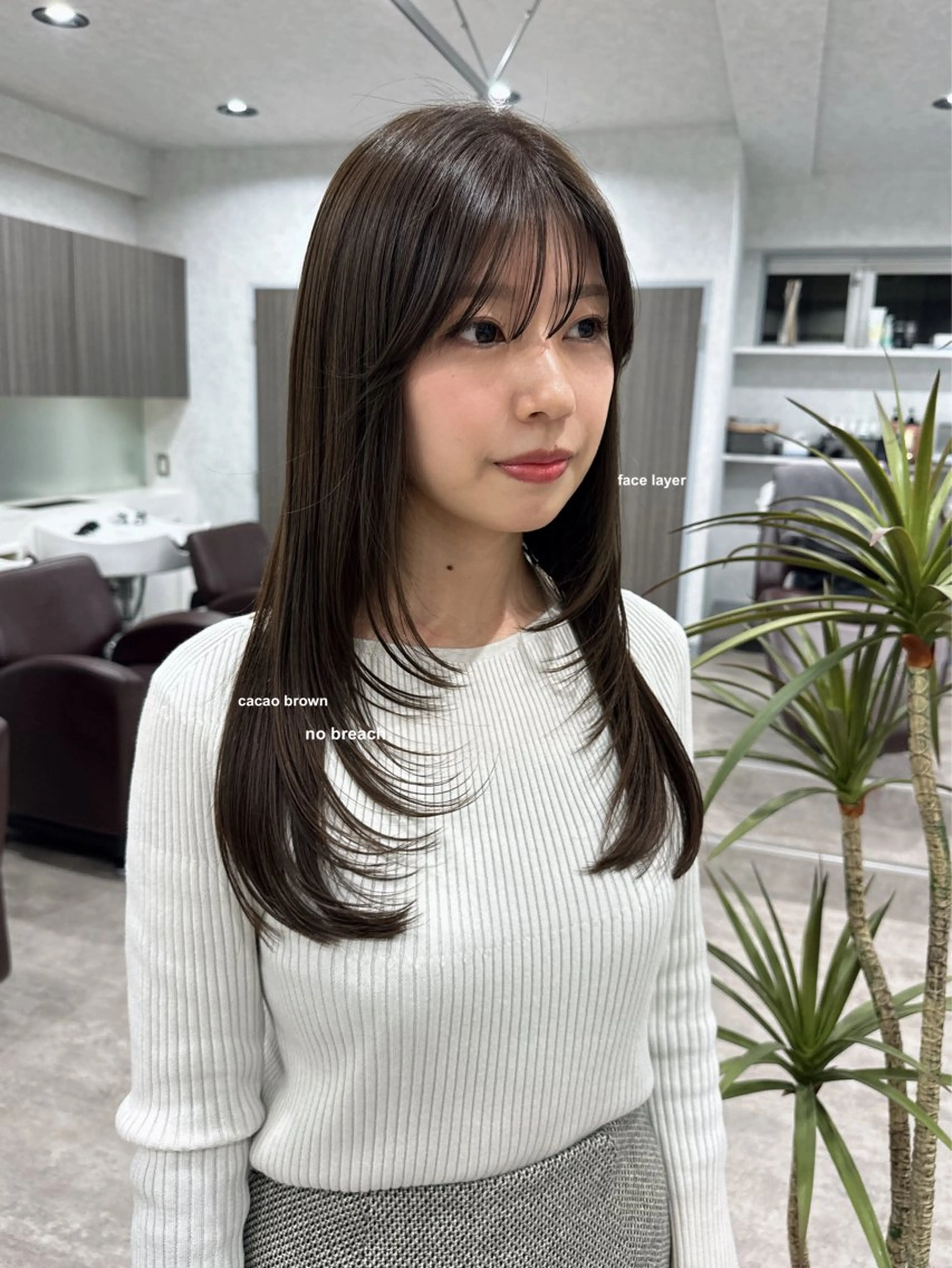 ロング カラー カット ヘアカラー トリートメント v-lab studio所属・韓国レイヤーカット/ 艶カラー/ noaのヘアスタイル