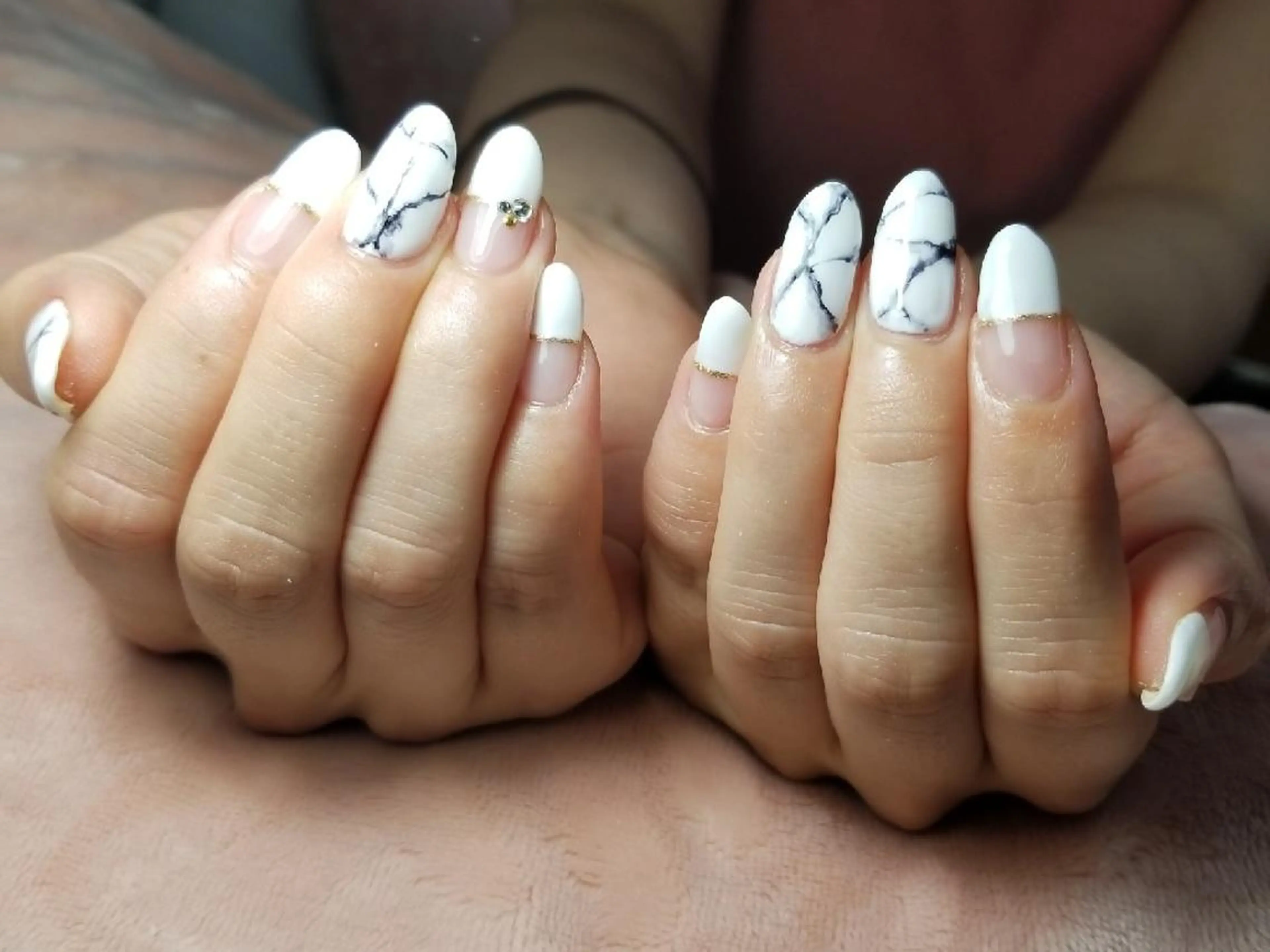 ネイル フレンチネイル 大理石ネイル(マーブル) ストーンネイル Laule’a 昭島店のネイルデザイン