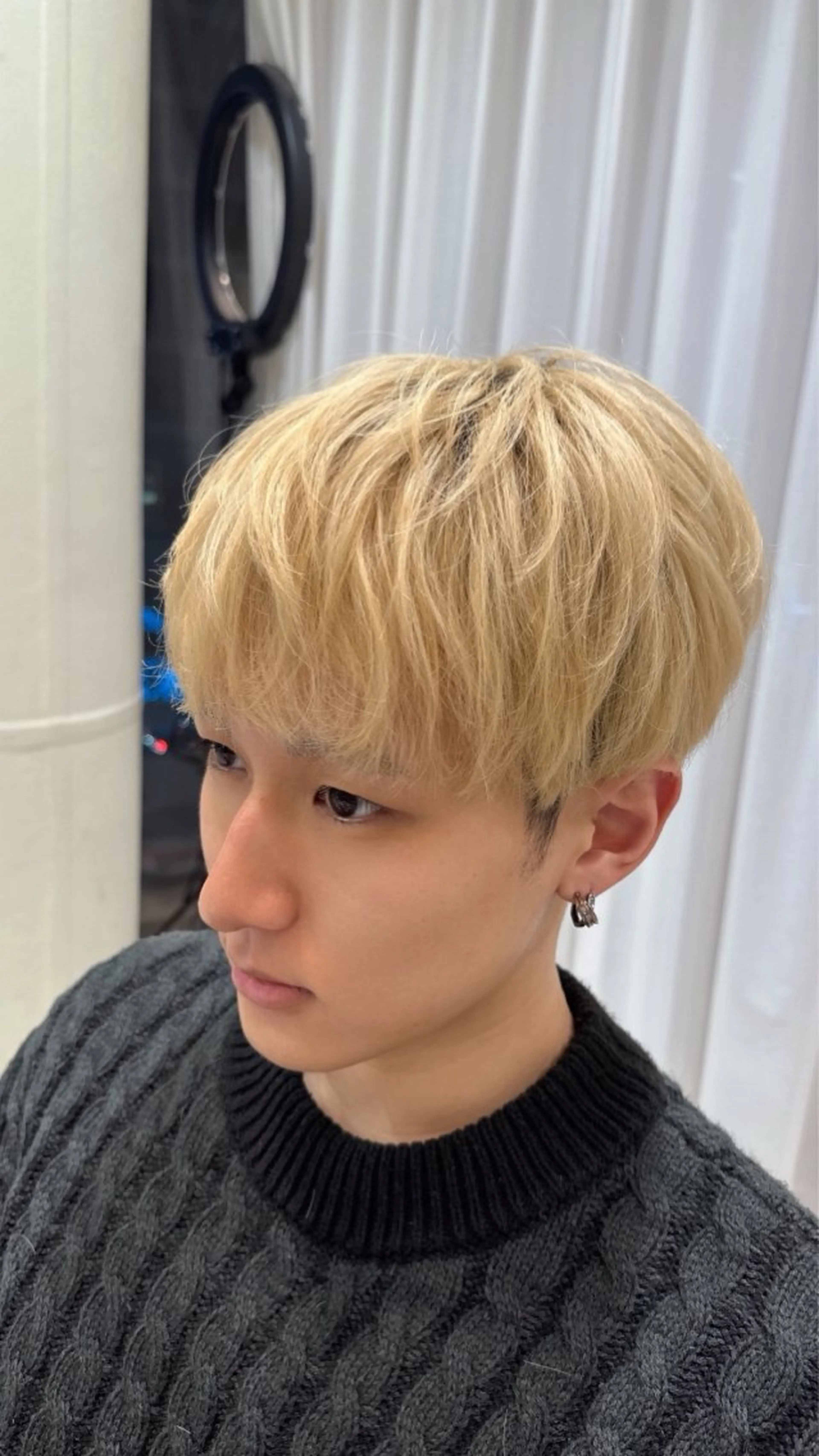 メンズ マッシュ 曲がる縮毛/カルマパ ーマ/池袋/横村大全のヘアスタイル