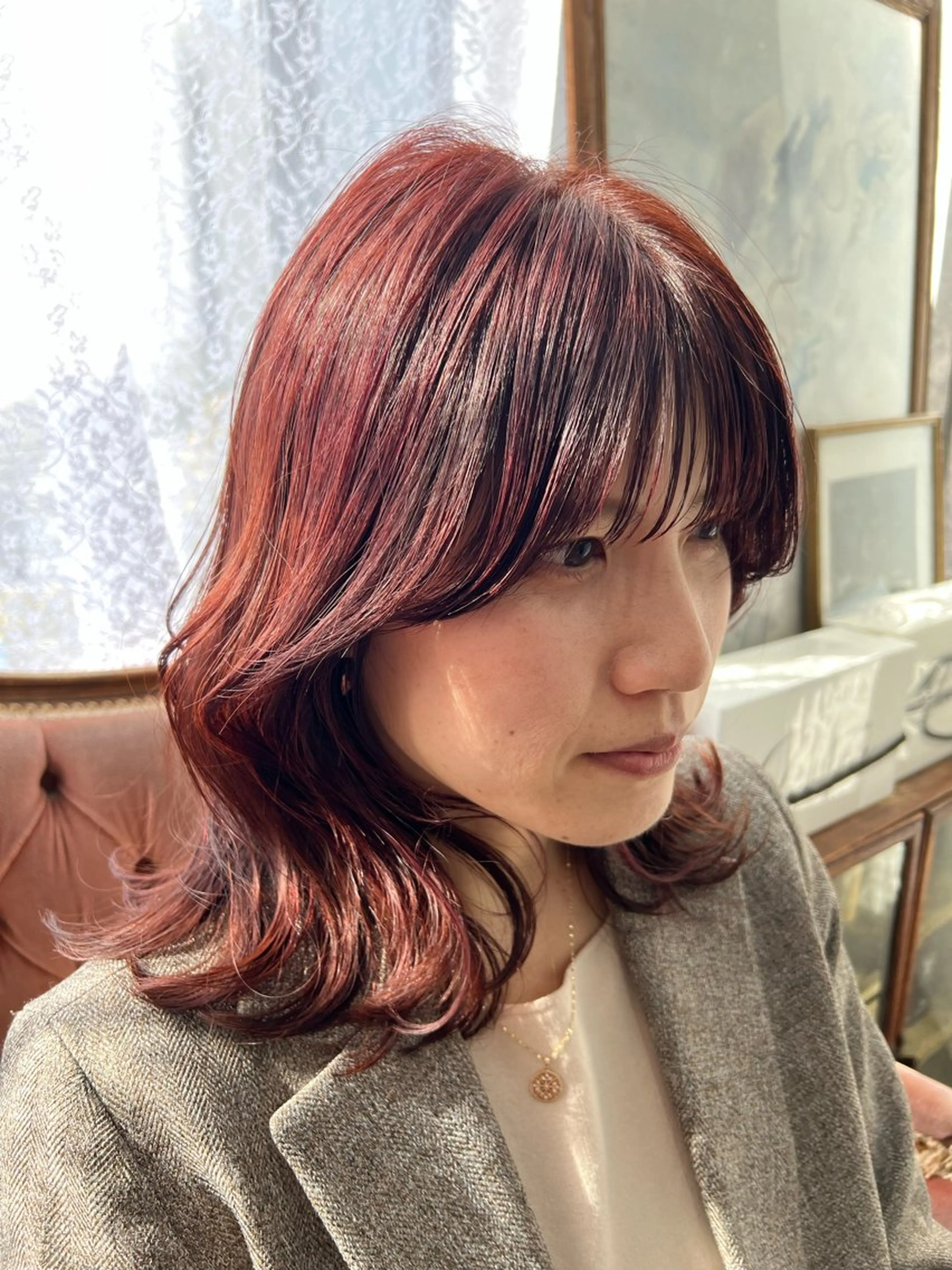 ミディアム 紙屋町ショート /ボブ　パーマ河内蓮のヘアスタイル