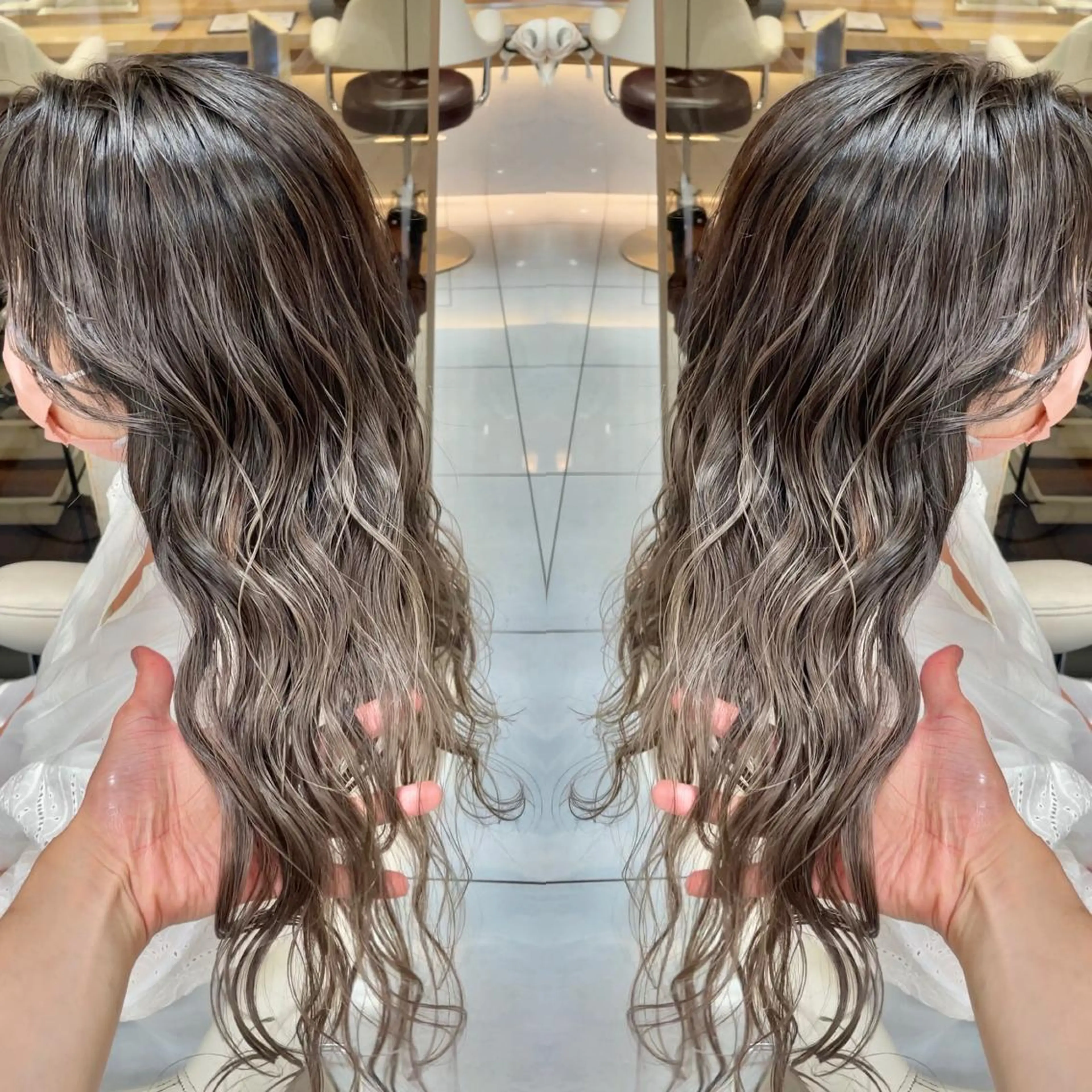 セミロング カラー カット ヘアカラー トリートメント 縮毛/レイヤー 韓国/橋口のヘアスタイル