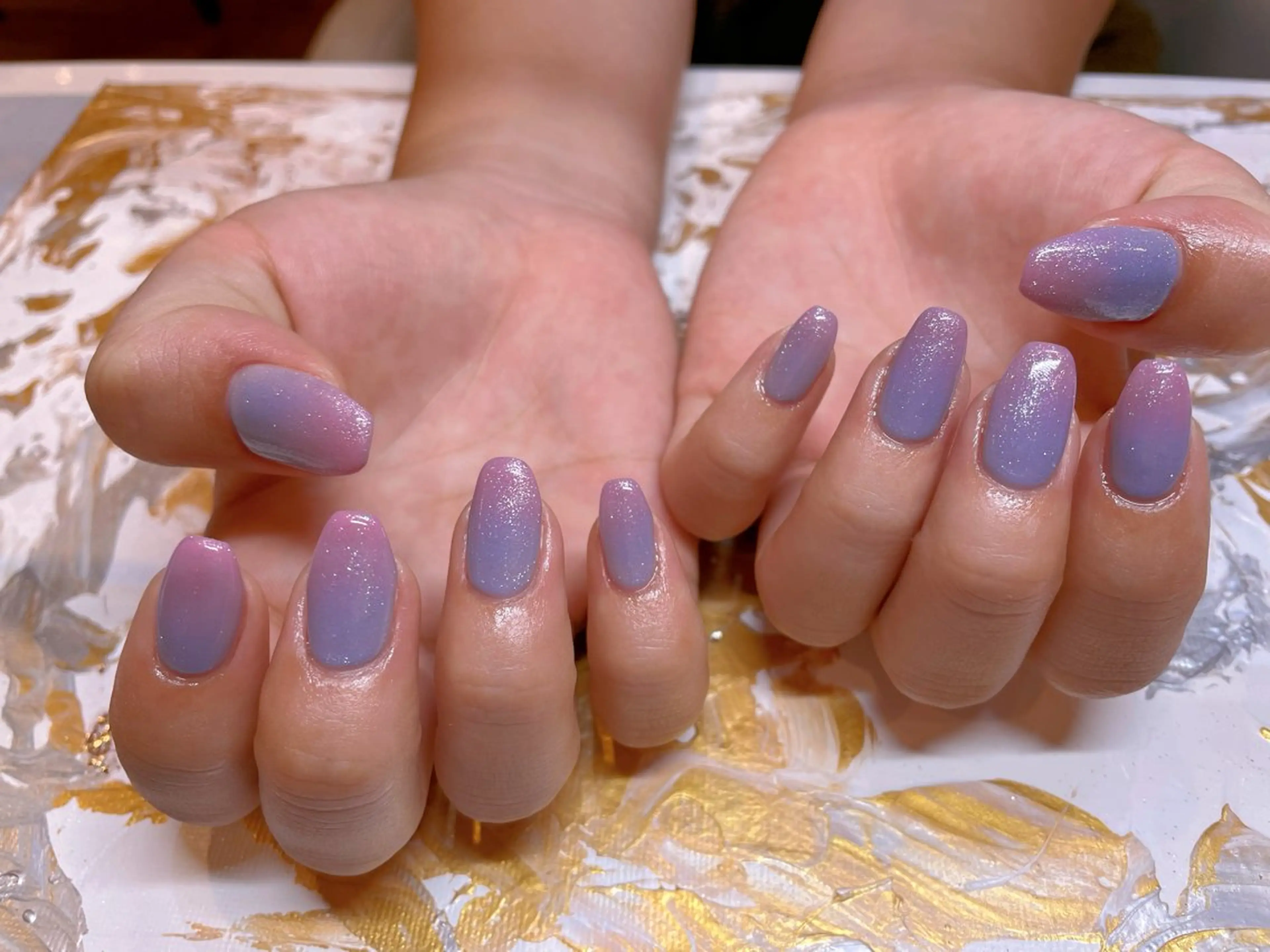 ネイル ブルー グラデーション ピンク ハンドネイル ネイリスト ❄️ユキ❄️のネイルデザイン