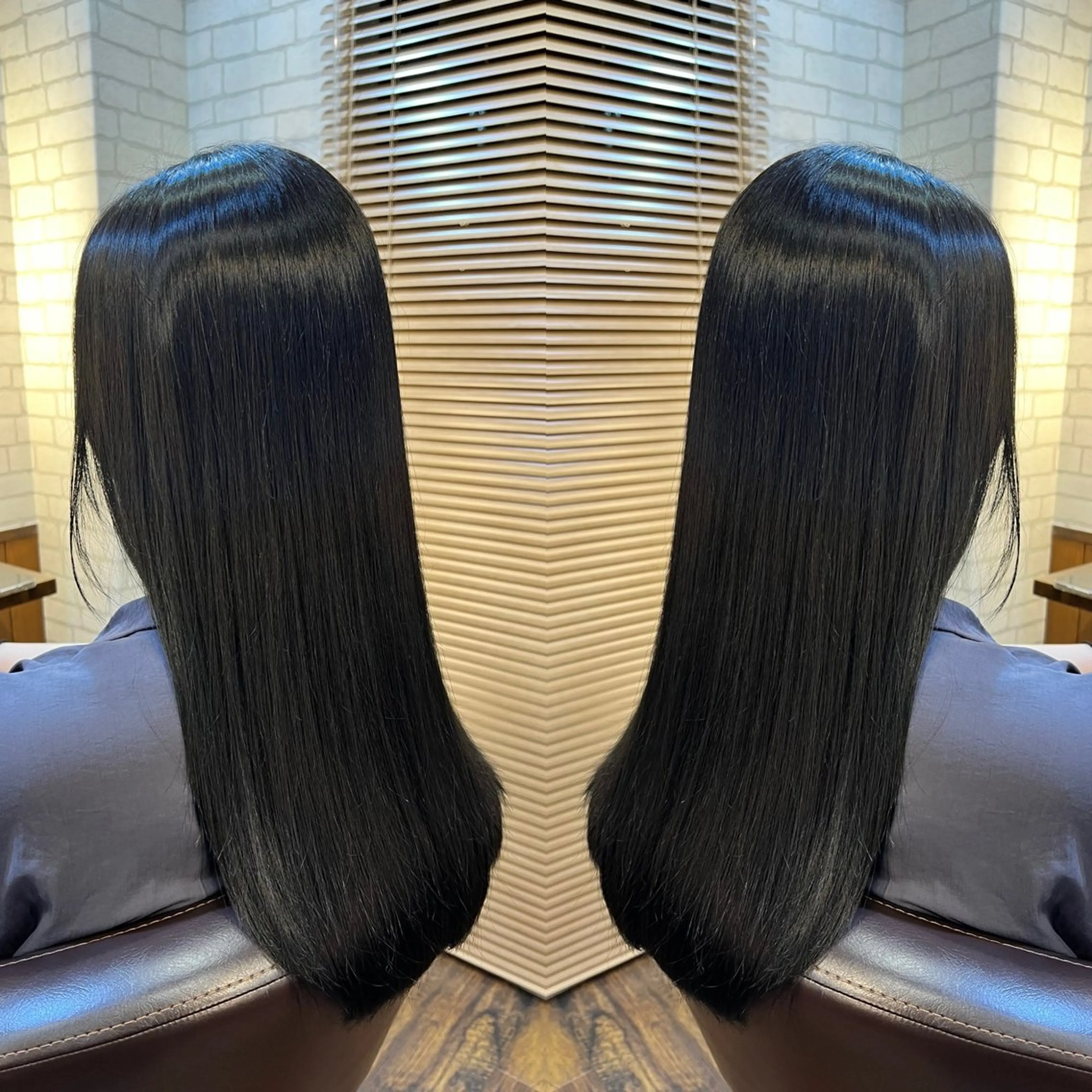 ロング カラー アクアカラー 黒髪 ブルーカラー ブルーブラック 髪質改善 ヘアカラー トリートメント 🫧髪質改善×艶髪 🫧根本泰成🫧のヘアスタイル