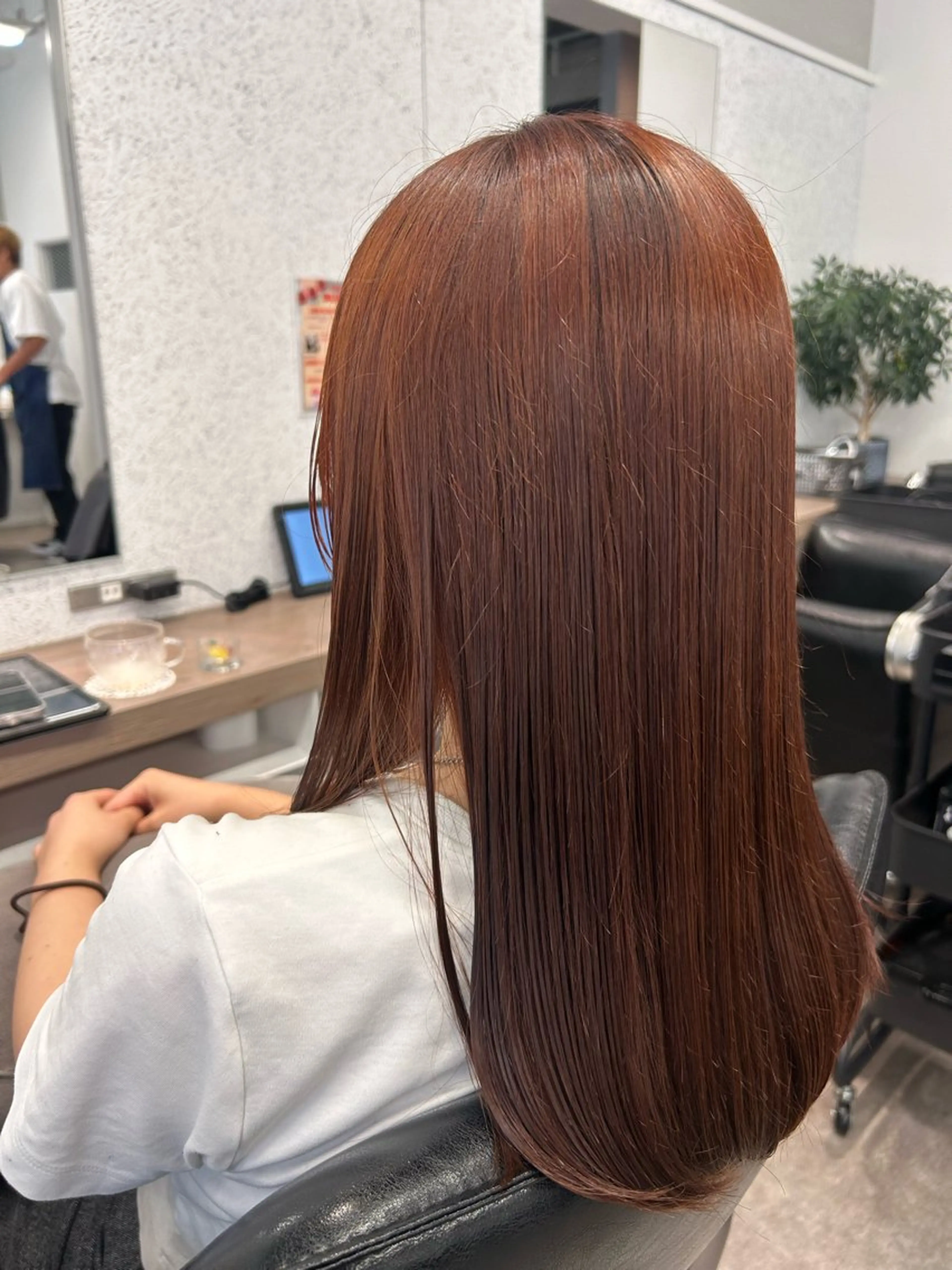 カラー オレンジ ボブ/透明感カラー/ 髪質改善/🌙/ルナのヘアスタイル