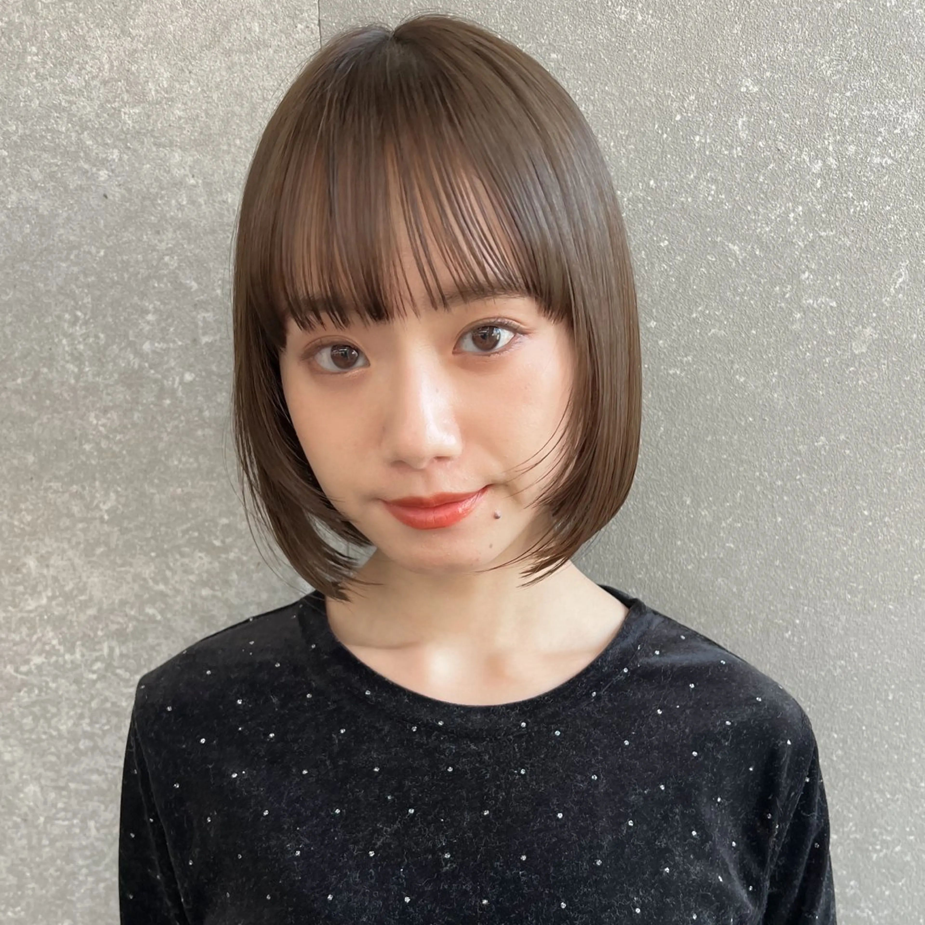 ショート カラー ボブ/巻ける縮毛矯正 /韓国レイヤーはなのヘアスタイル