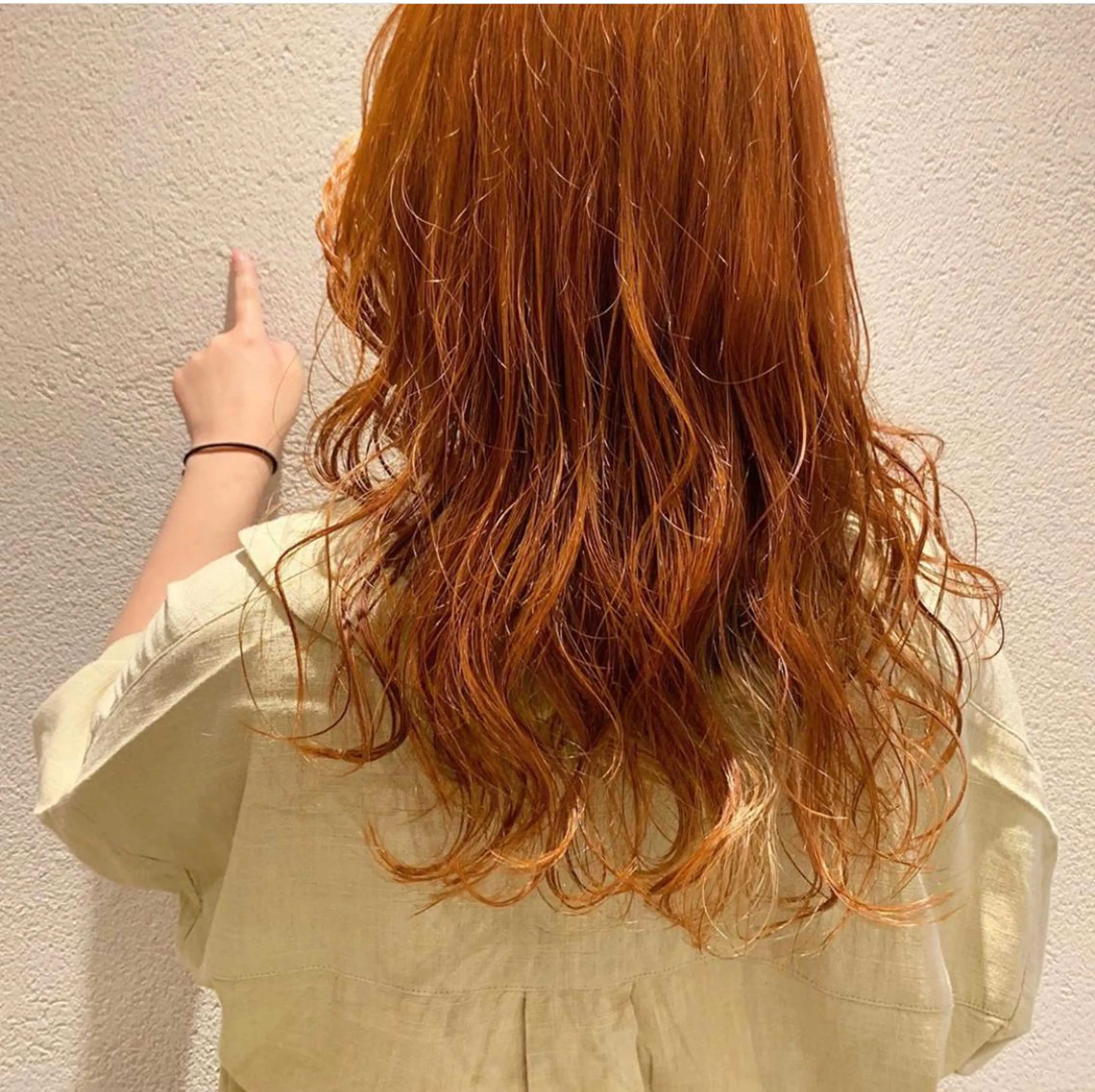 セミロング カラー ブリーチ オレンジ 沖縄/ヘアアレンジ /ナカノのヘアスタイル