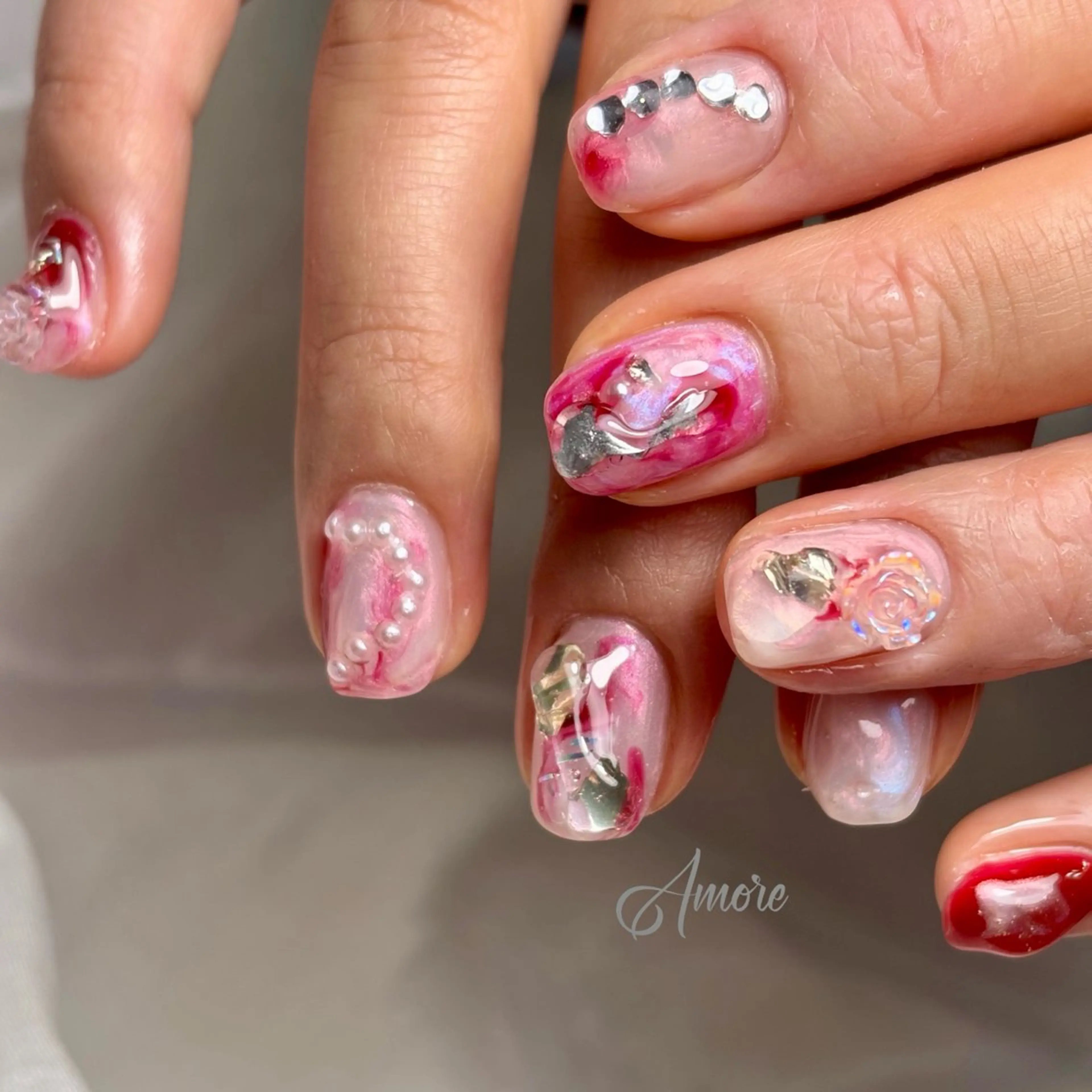 ネイル ジェルネイル キラキラネイル 韓国ネイル マグネットネイル パラジェル You kyehwaのネイルデザイン