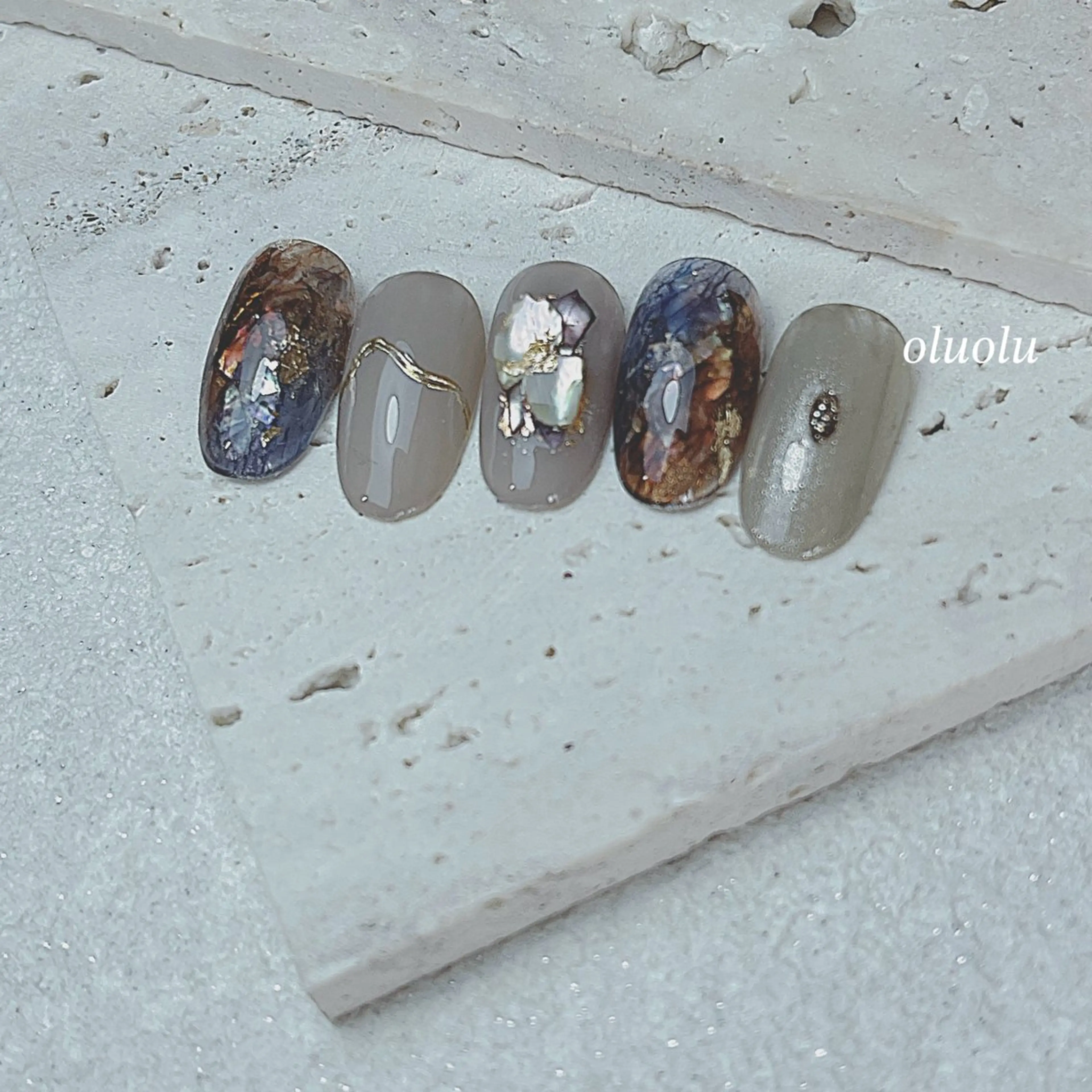 ネイル アートネイル ニュアンスネイル ハンドネイル 大村 紬華のネイルデザイン