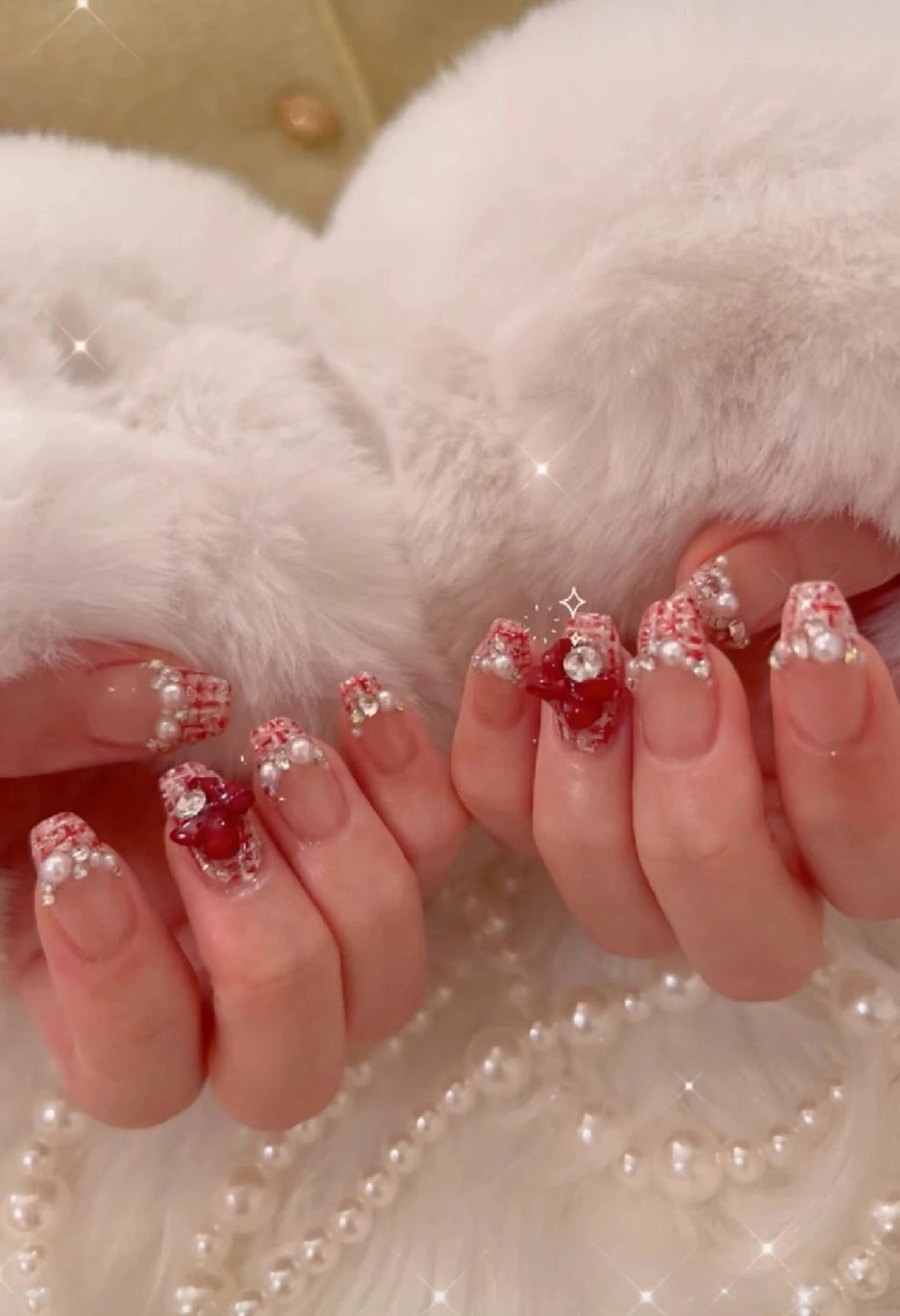 ネイル アートネイル 冬ネイル クリスマス ハンドネイル I LOVE ME  NAIL.｡.:*♡のネイルデザイン
