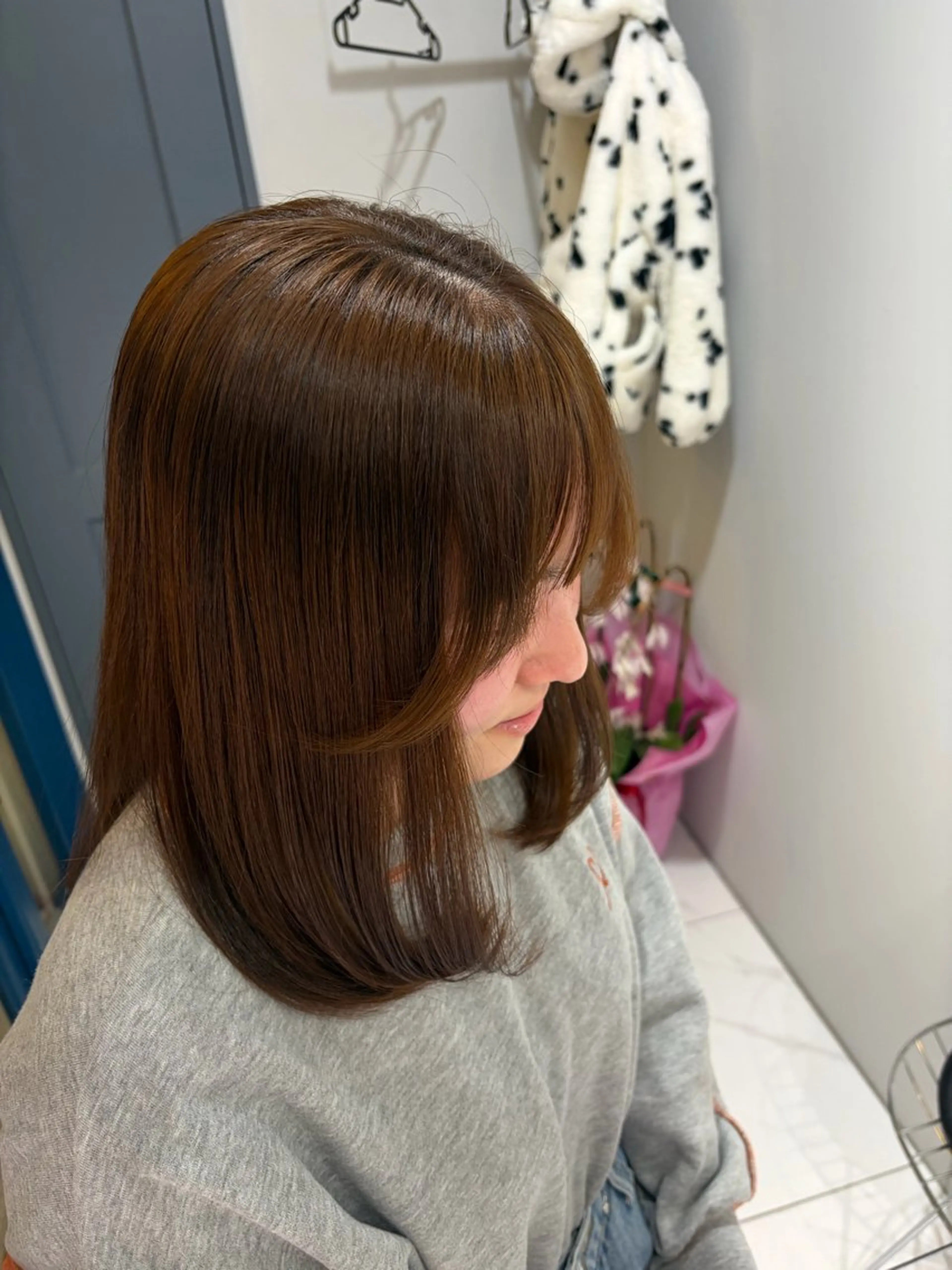 ミディアム カラー ヘアカラー トリートメント モテカラー/髪質改善 まつパ/ゆなのヘアスタイル