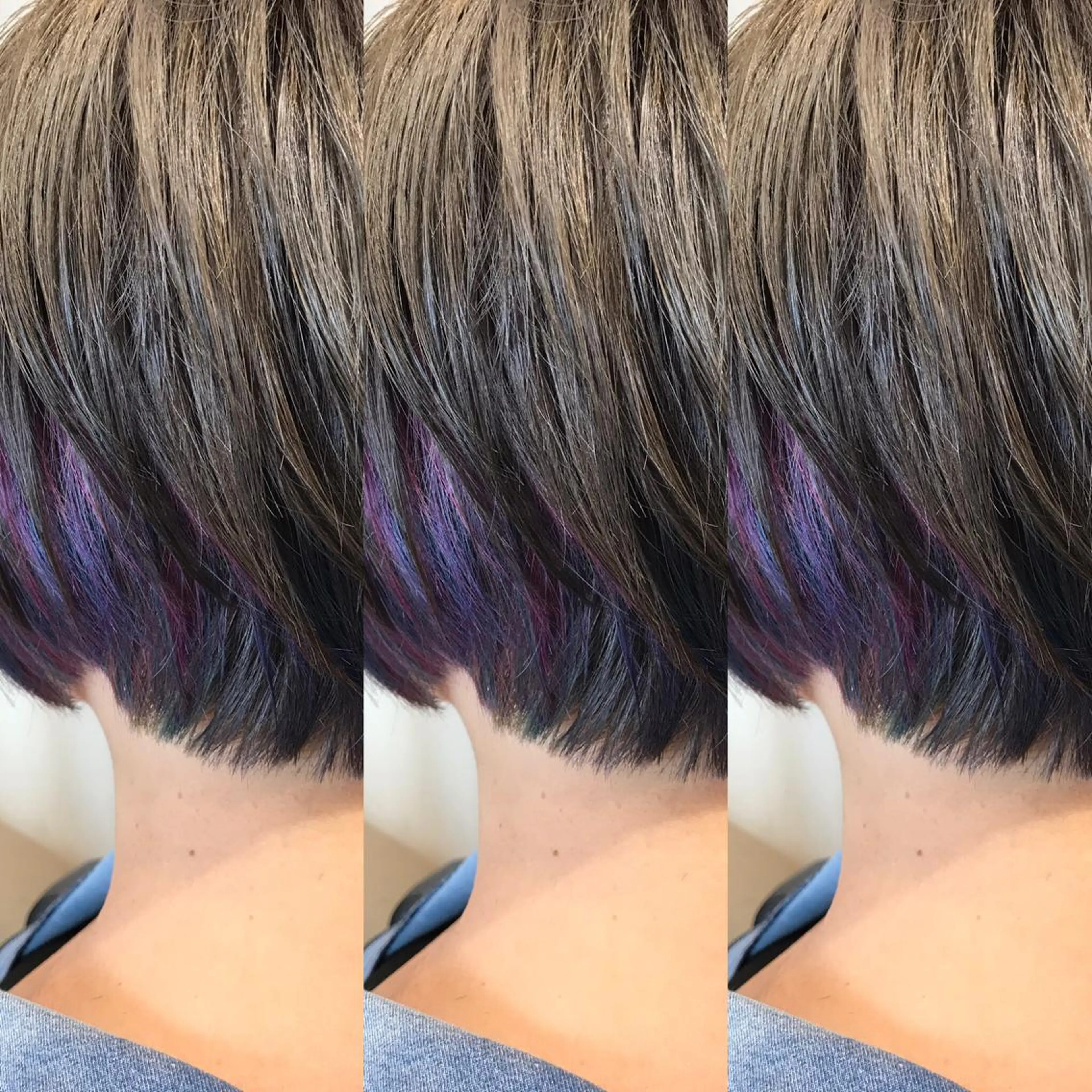 ショート カラー ブルーカラー ピンクカラー パープルカラー ユニコーンカラー 大久保 隆蔵のヘアスタイル