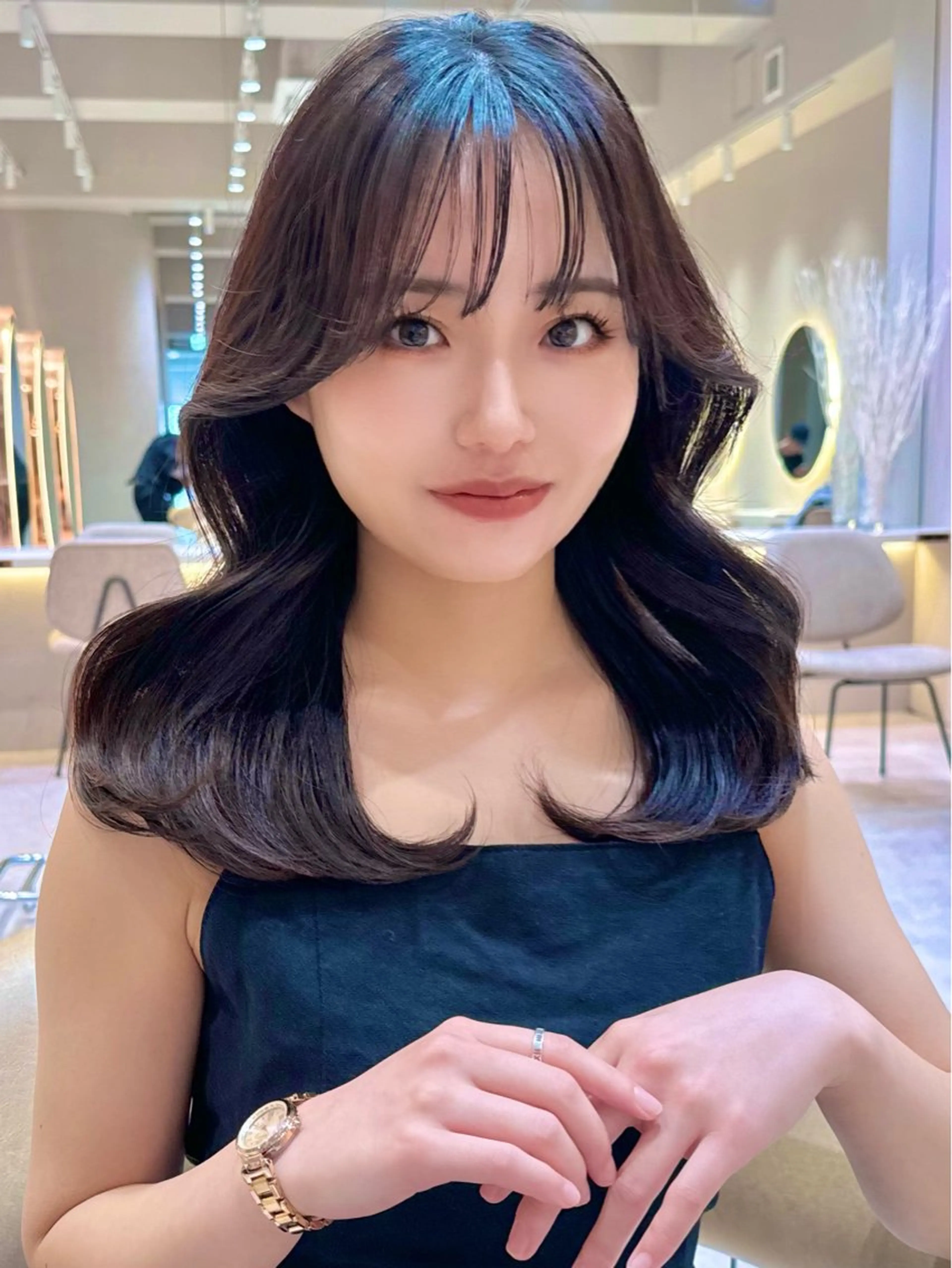 ミディアム カラー カット ヘアカラー トリートメント ❤️ブリーチなし💚 ダブルカラー平野実花のヘアスタイル