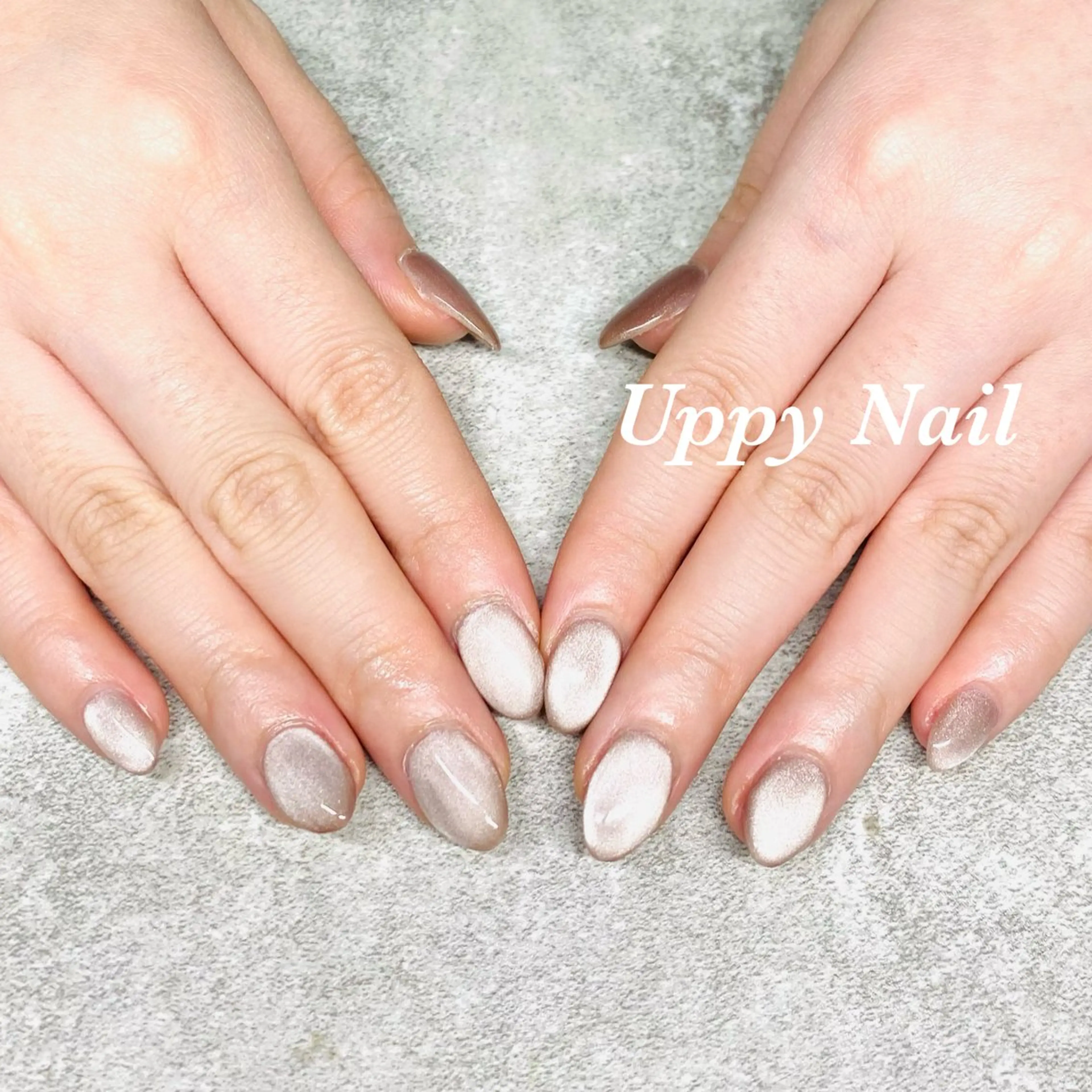 ネイル マグネットネイル シルバー ハンドネイル Uppy Nail ukyoのネイルデザイン