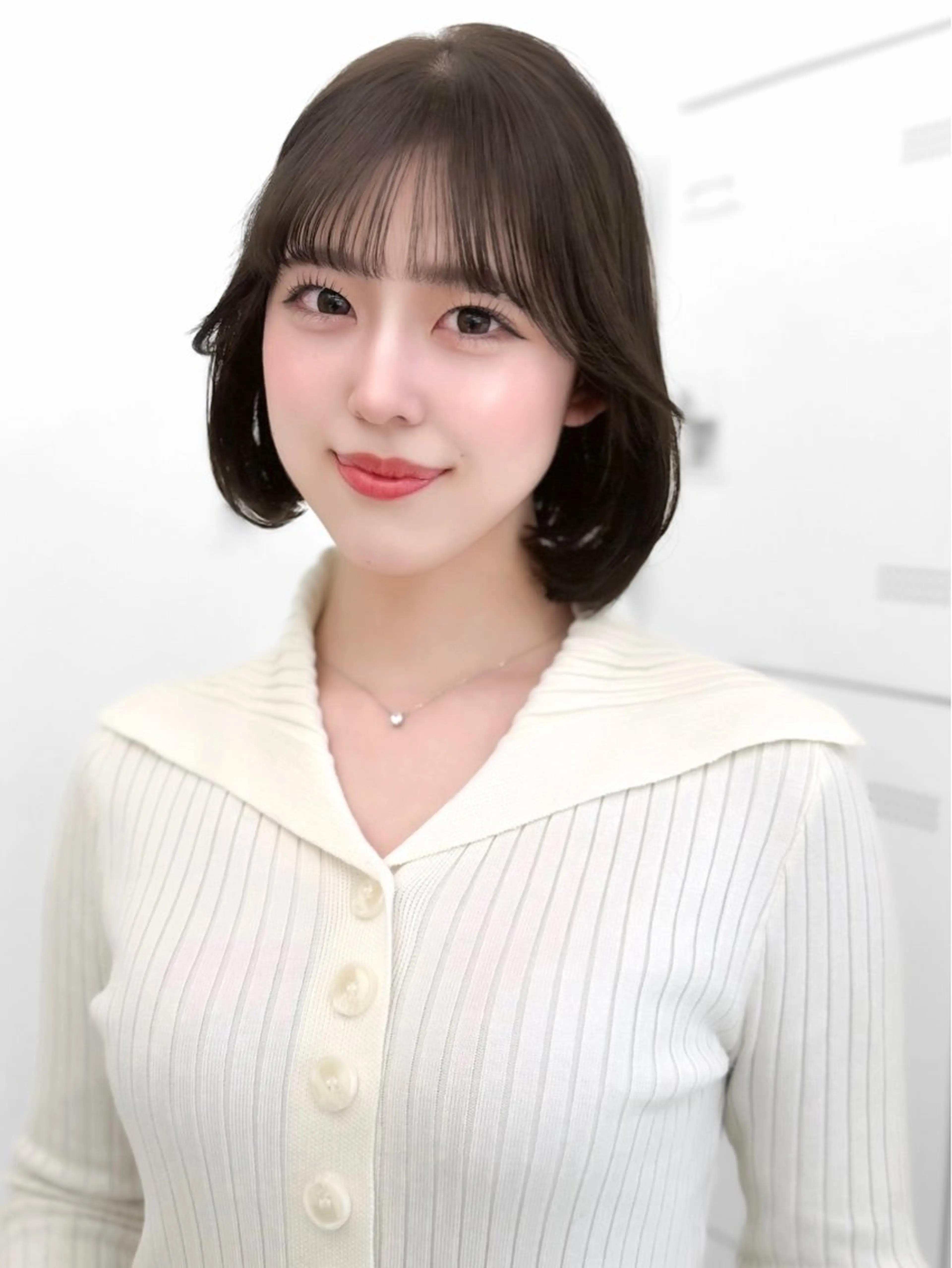 ミディアム カラー ヘアアレンジ カット ヘアカラー トリートメント ヘッドスパ ヘアセット 韓国ボブ🤍 縮毛矯正/ひかりのヘアスタイル