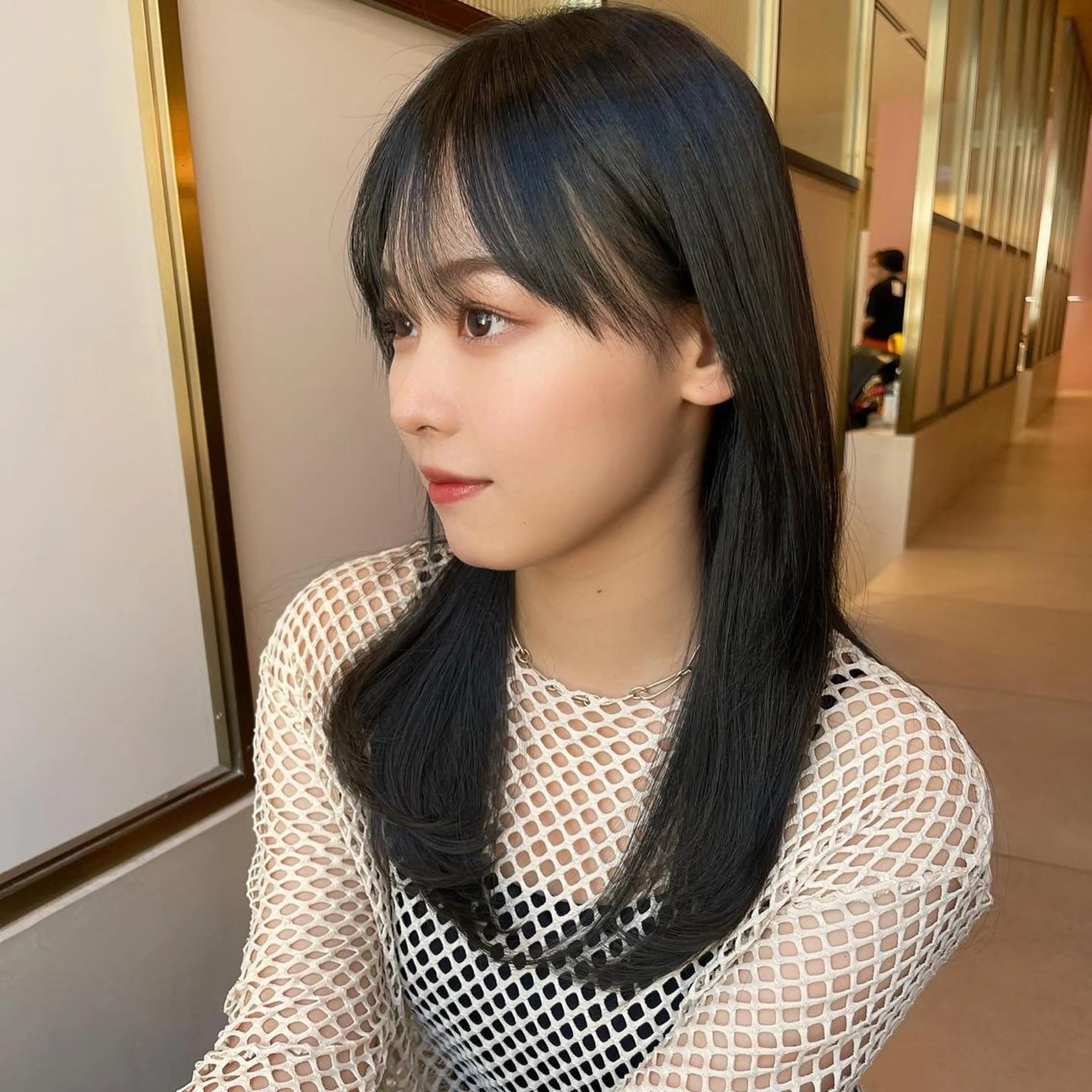 ミディアム カラー パーマ ヘアアレンジ 顔周り特化/韓国ヘア /レイヤー/吉野幸大のヘアスタイル