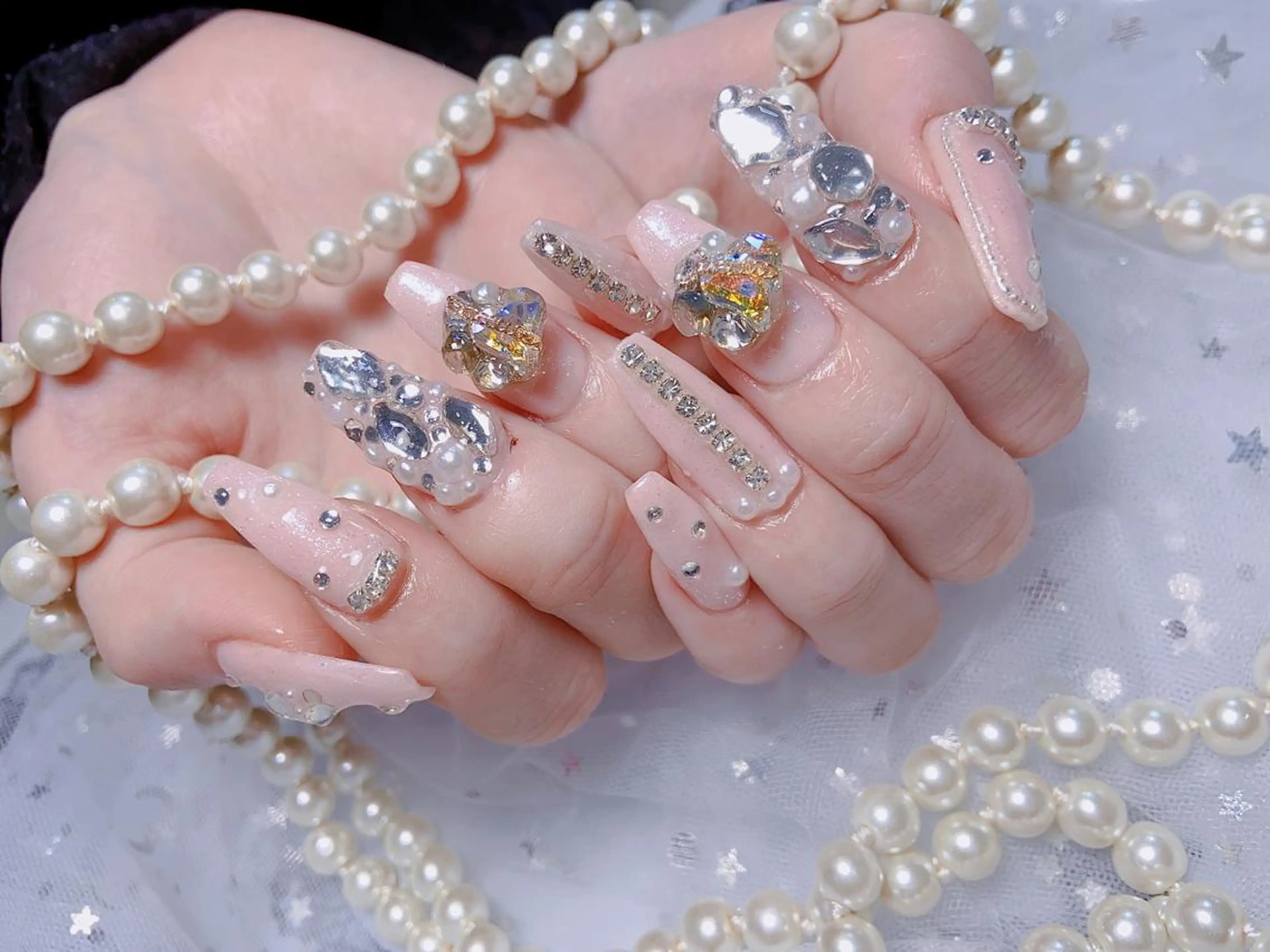 ネイル オーロラネイル チークネイル 長さ出し フレンチネイル ジェルネイル MUSES  NAIL  SALON所属・MUSES ネイルのネイルデザイン