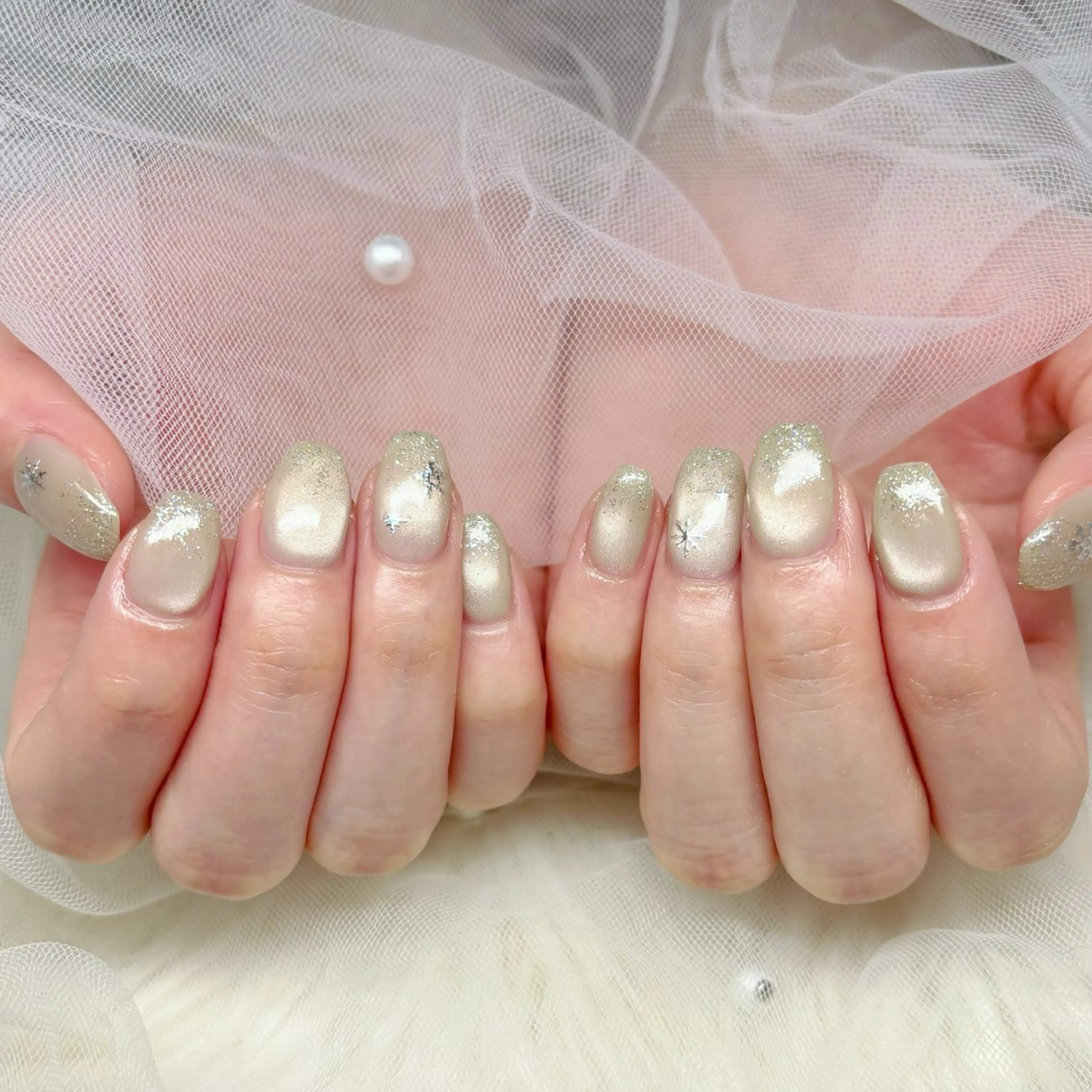 ネイル ホワイト ハンドネイル Yuna🩵 RE:N.Nailのネイルデザイン