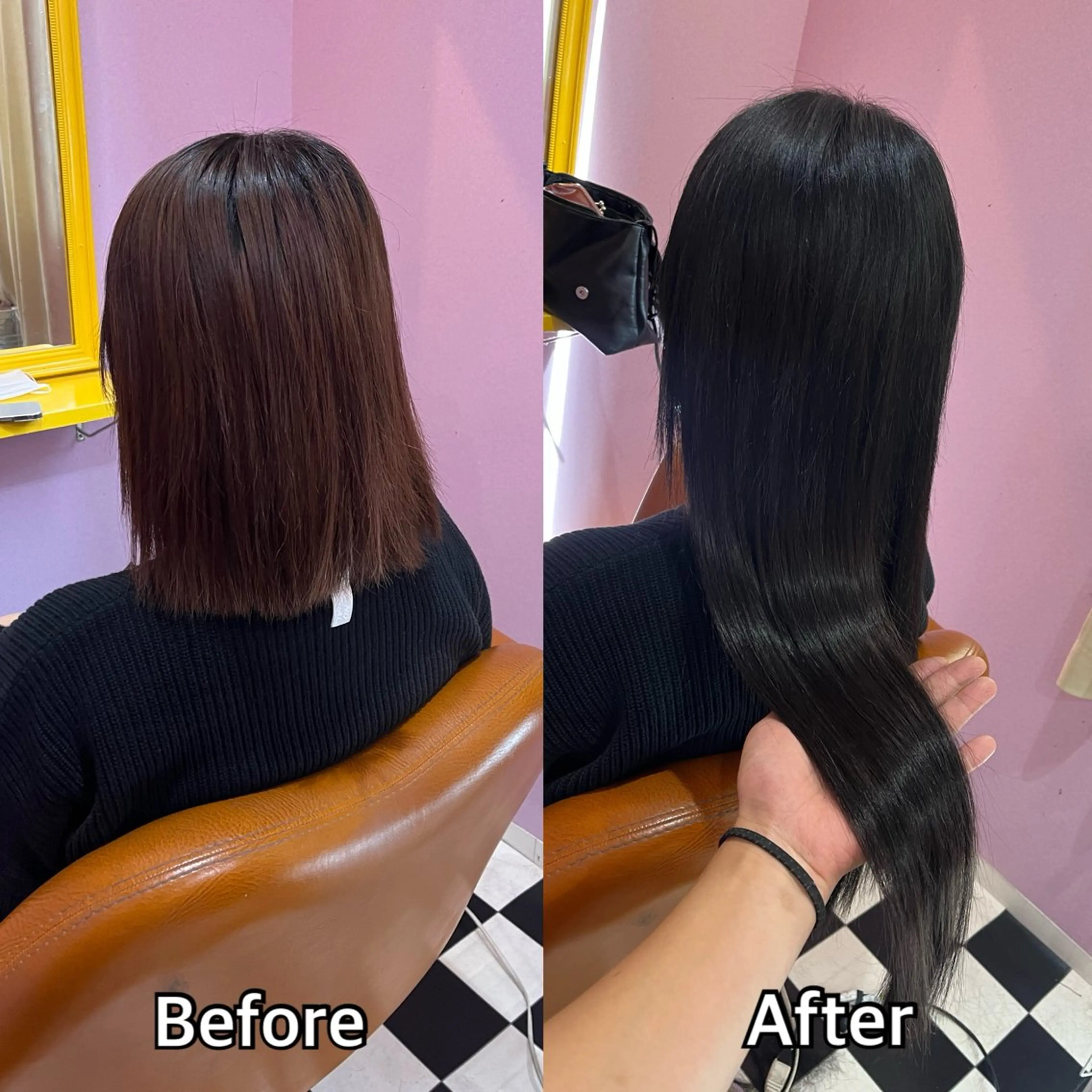 ロング シール+ちび編み込み エクステ梅田🐨のヘアスタイル