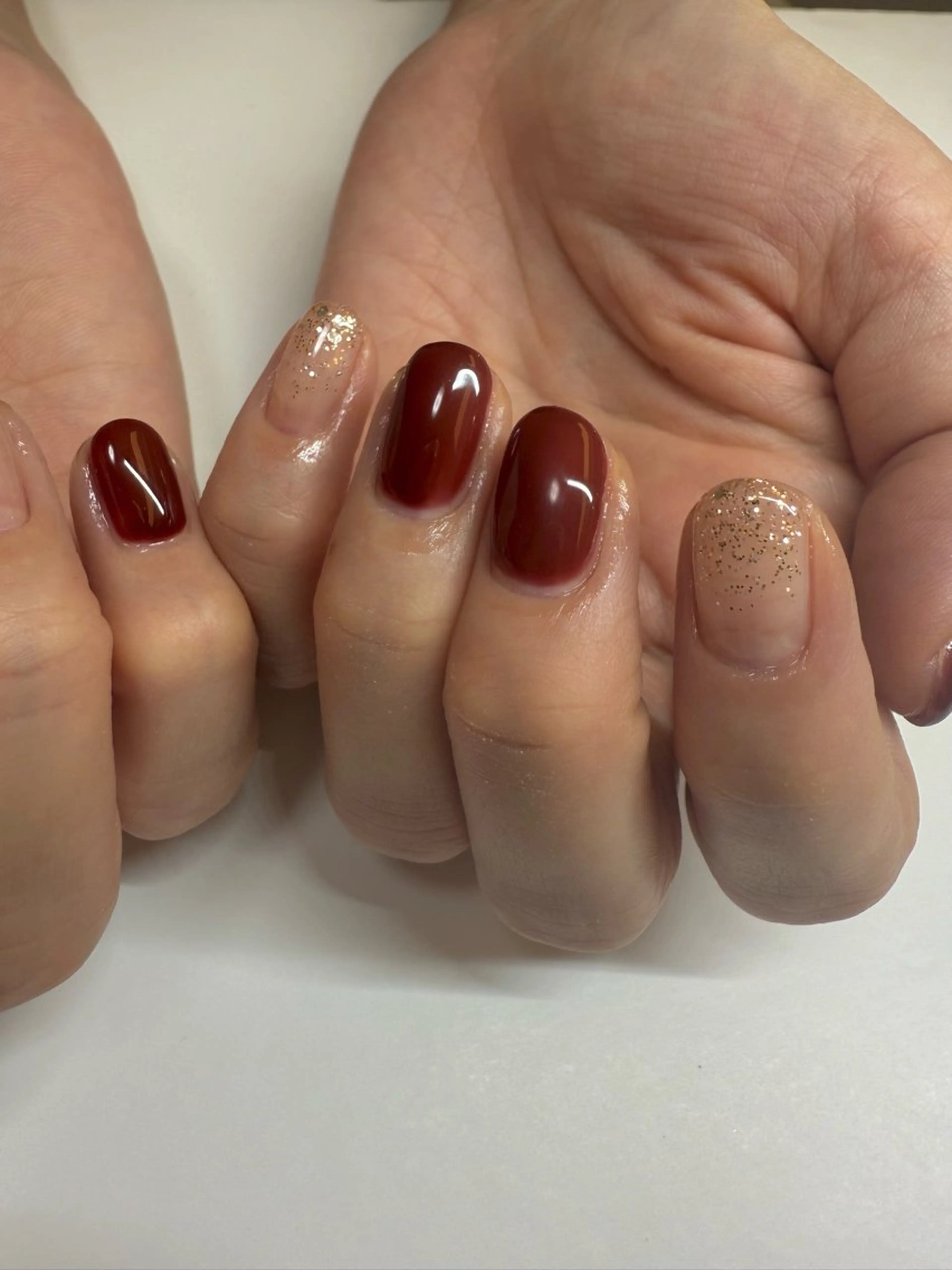 ネイル ラメ(グリッター) ラメグラデーション ワンカラーネイル ハンドネイル .clair 【クレル】のネイルデザイン