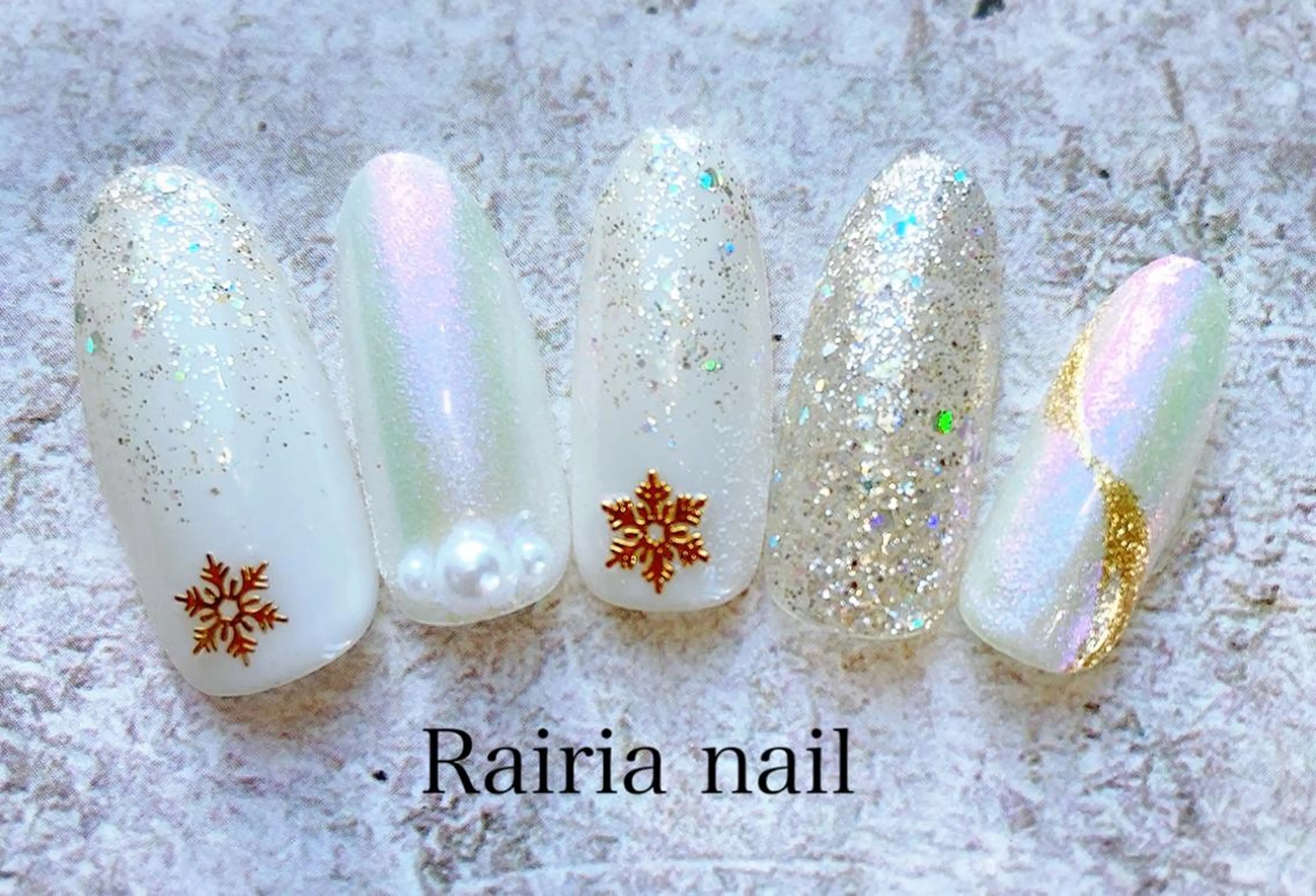 ネイル アートネイル ジェルネイル パラジェル 冬ネイル Rairia nail本八幡店のネイルデザイン