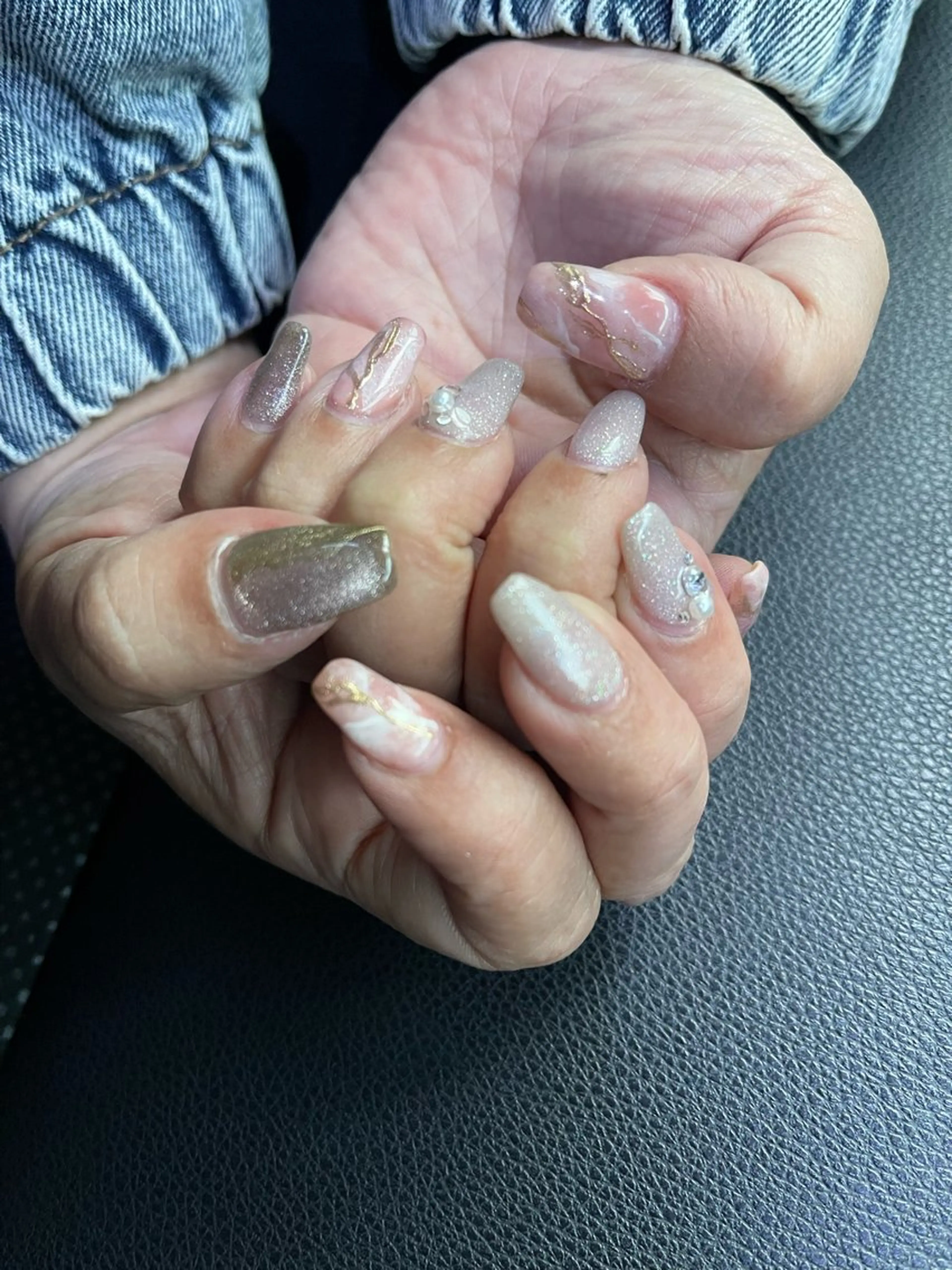 ネイル マグネットネイル 大理石ネイル(マーブル) ミラーネイル 鈴 木のネイルデザイン