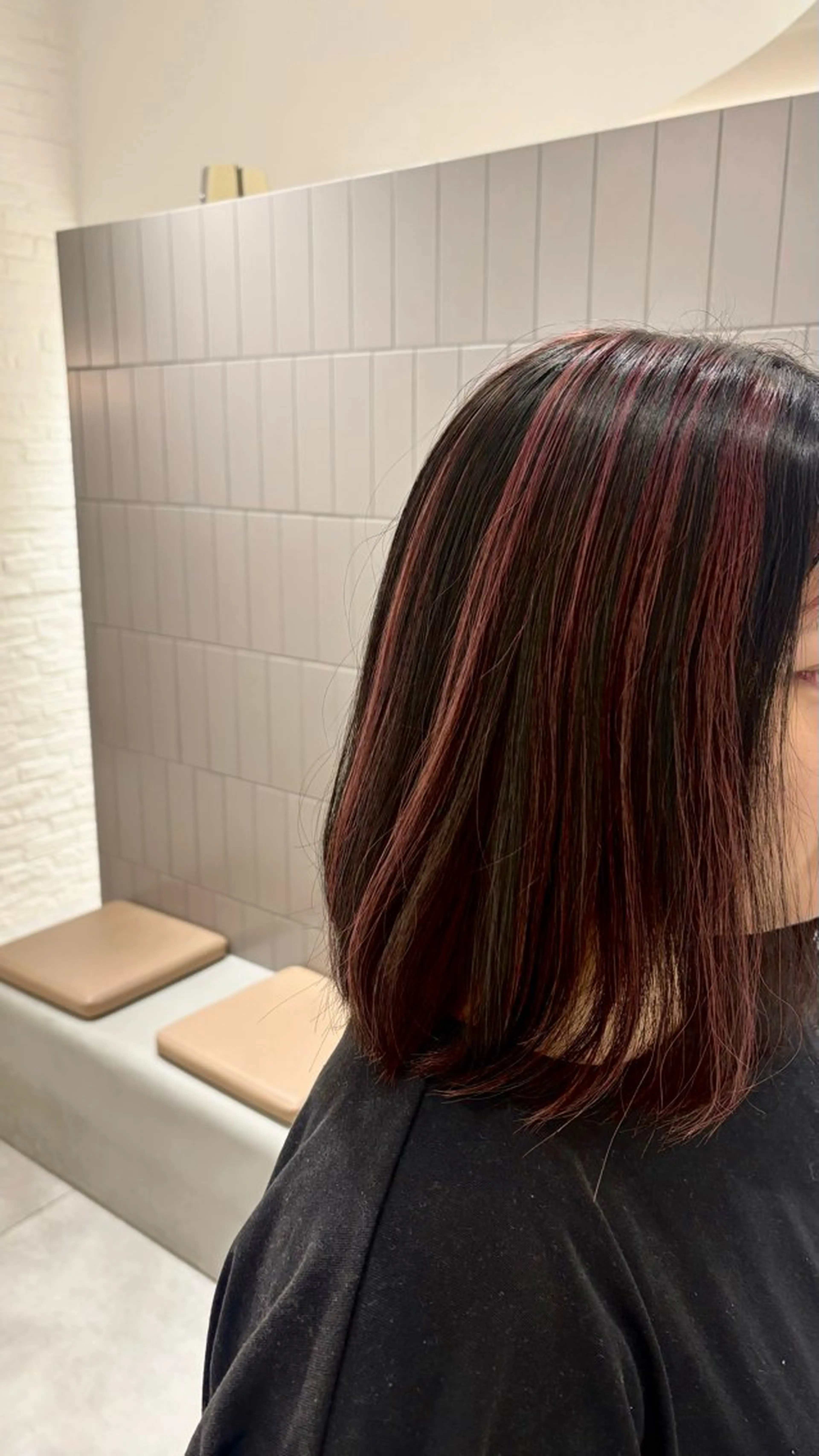 ミディアム ハイライト ボブカット/ 天王寺美容室/ホノカのヘアスタイル