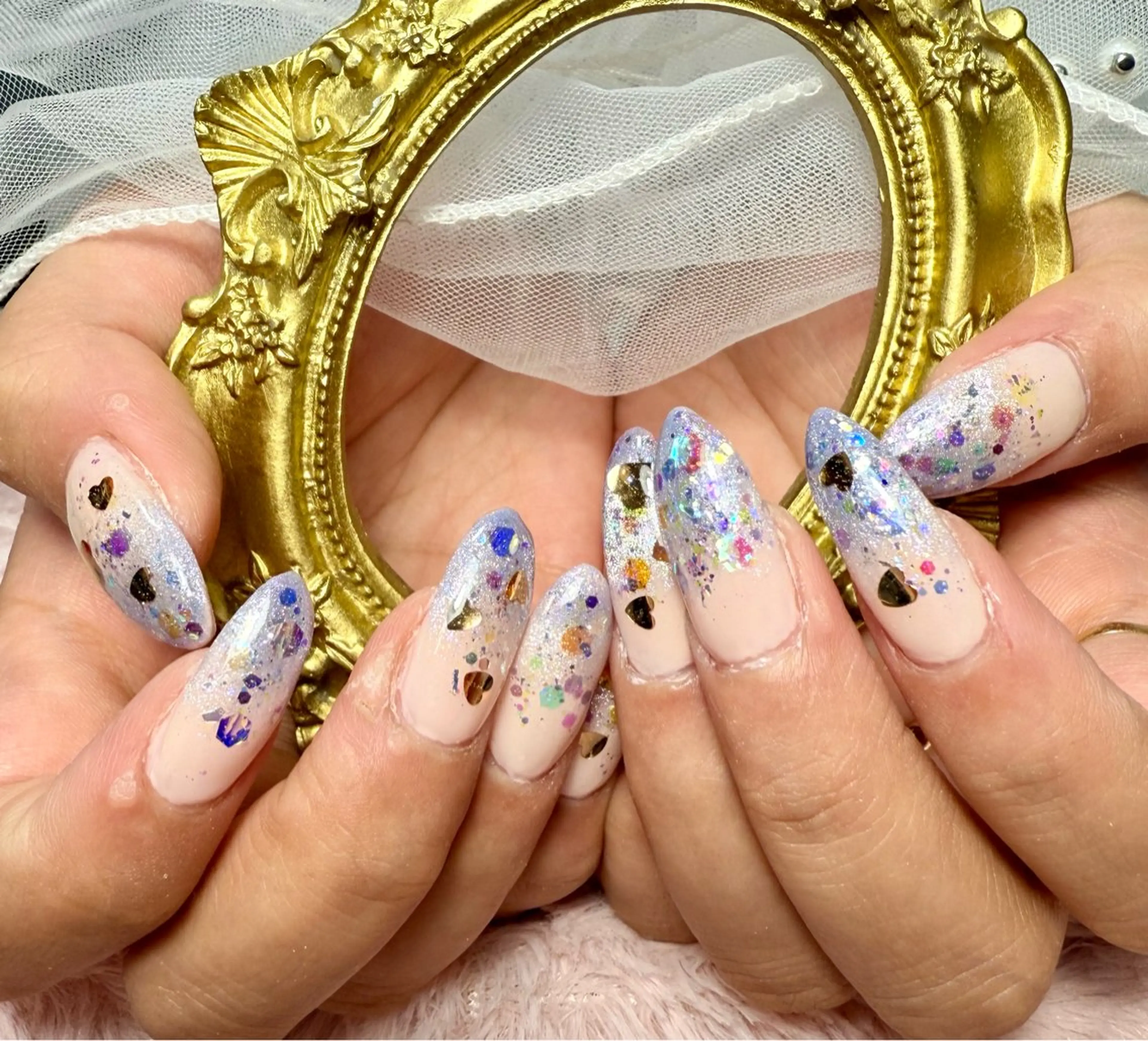 ネイル アートネイル チークネイル フラッシュネイル フラッシュマグ フレンチネイル M.N_ nailのネイルデザイン