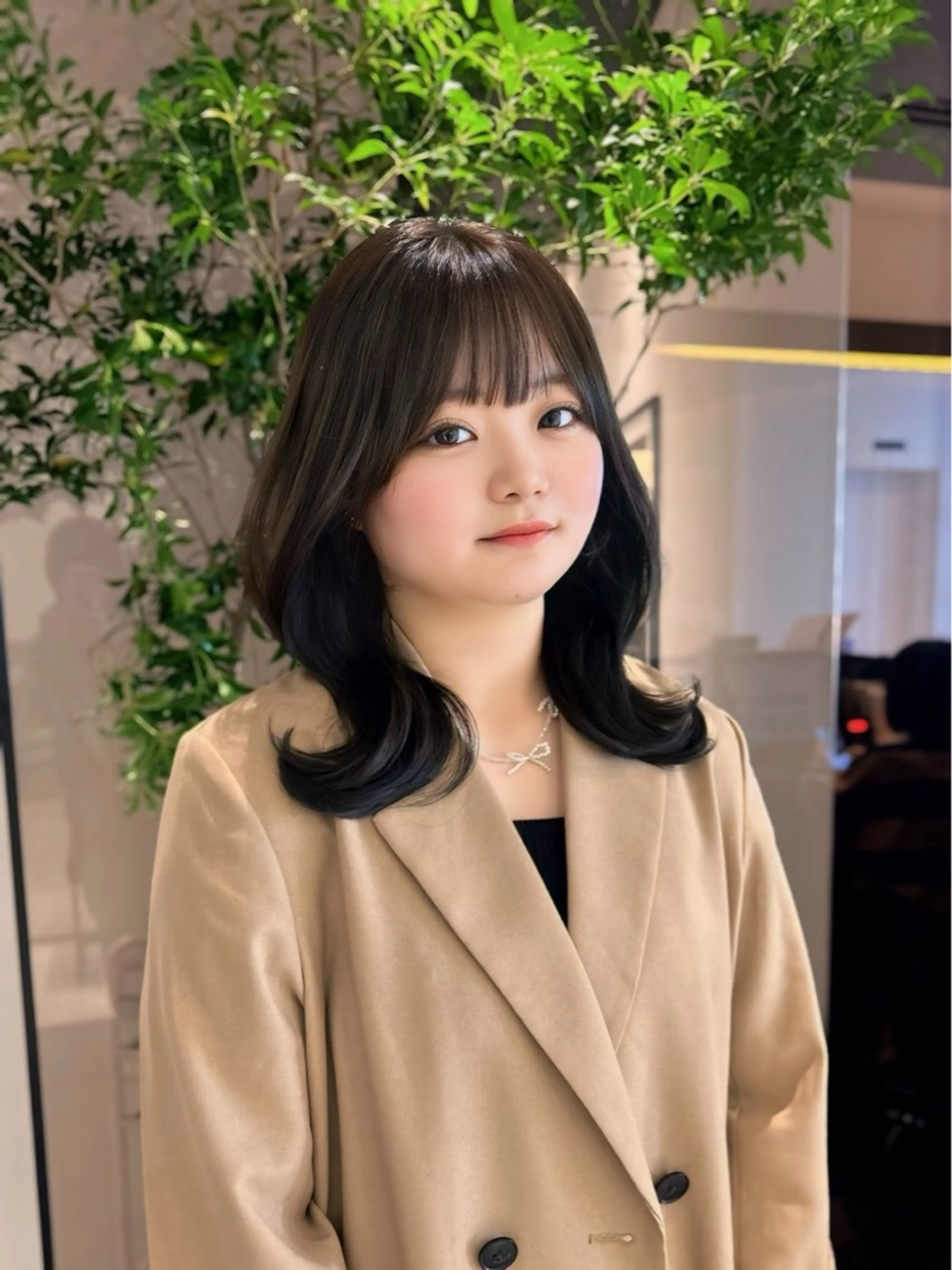 セミロング カラー ベージュカラー ブリーチ 透明感カラー グレージュ ブリーチなしカラー 美髪矯正/ 伊藤 更のヘアスタイル