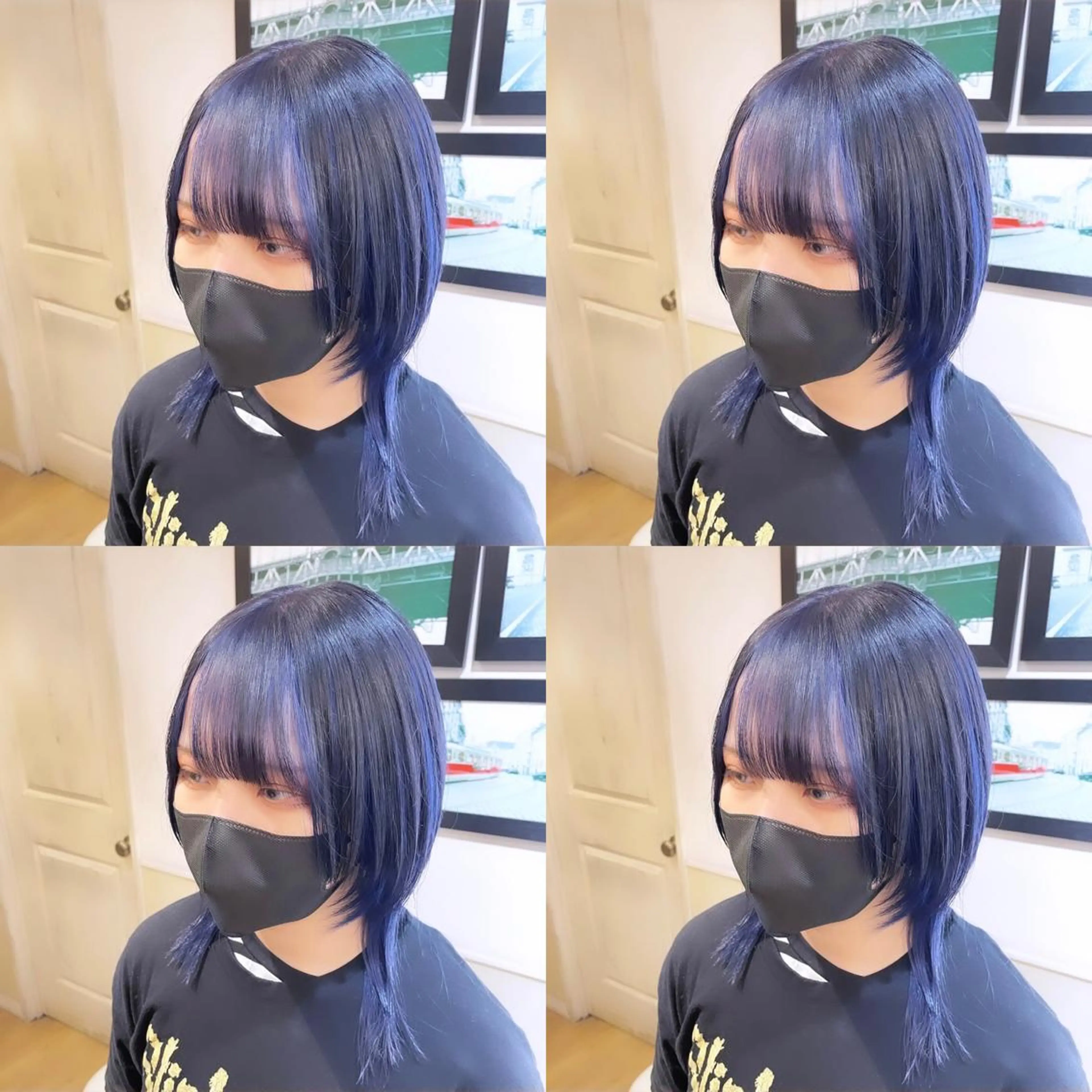 ミディアム カラー 黒髪 ネイビーカラー 🌟トップデザイナー 高橋🌟のヘアスタイル
