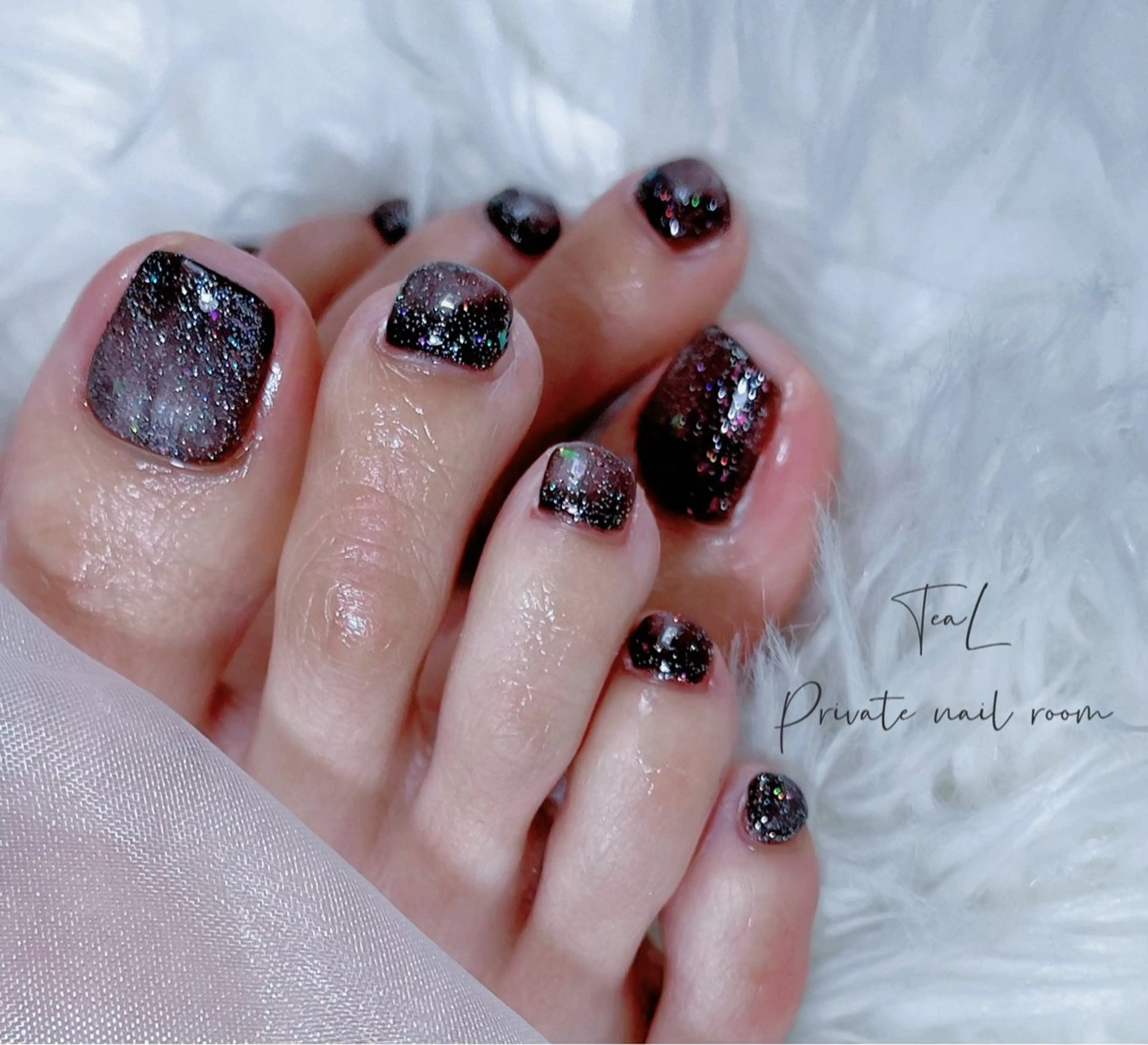 ネイル フラッシュネイル フットネイル マグネットネイル フットネイル TeaL nailのネイルデザイン