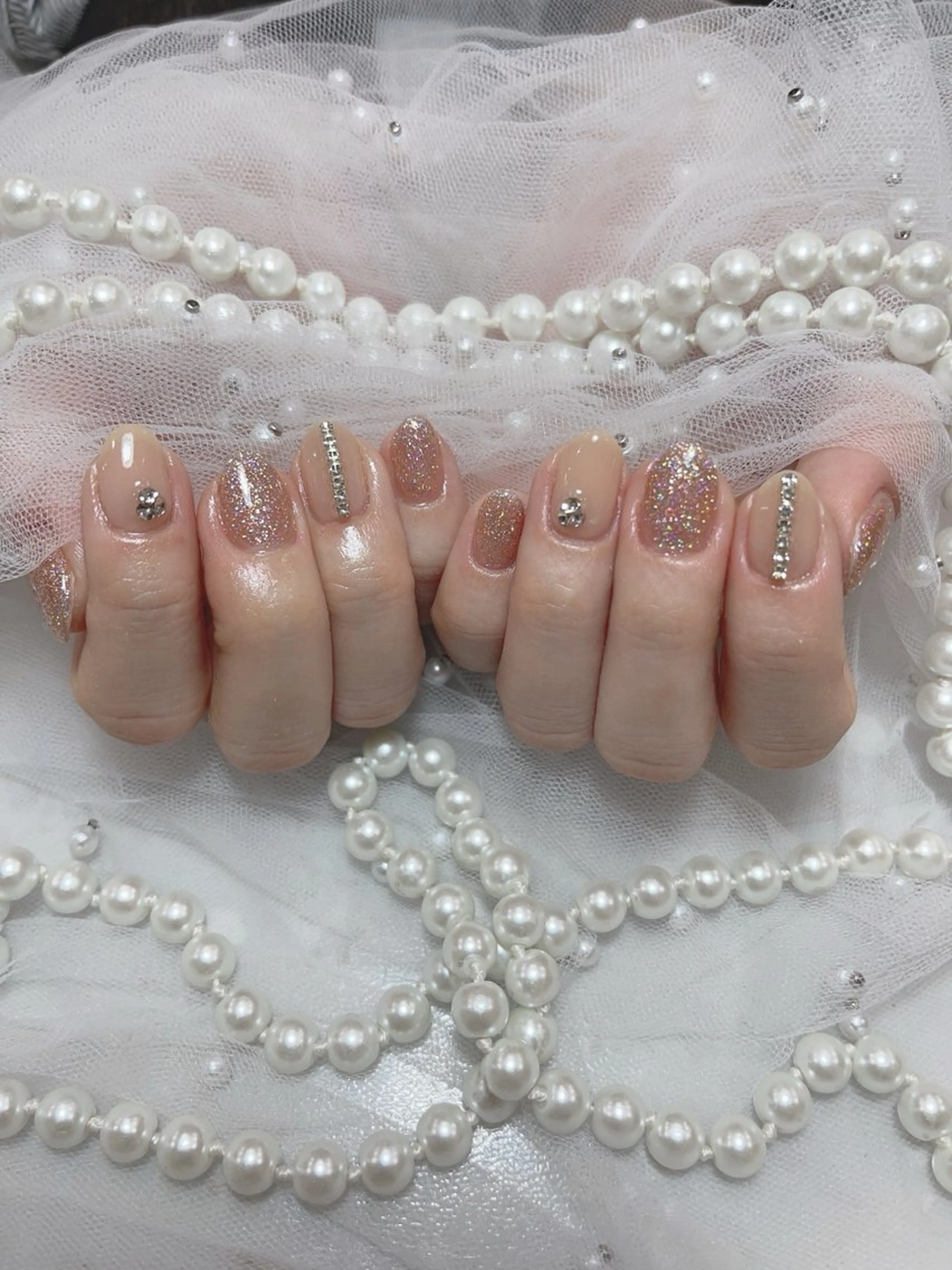 ネイル アートネイル フラッシュネイル フレンチネイル ガラスフレンチ グラデーション M2beauty Renaのネイルデザイン