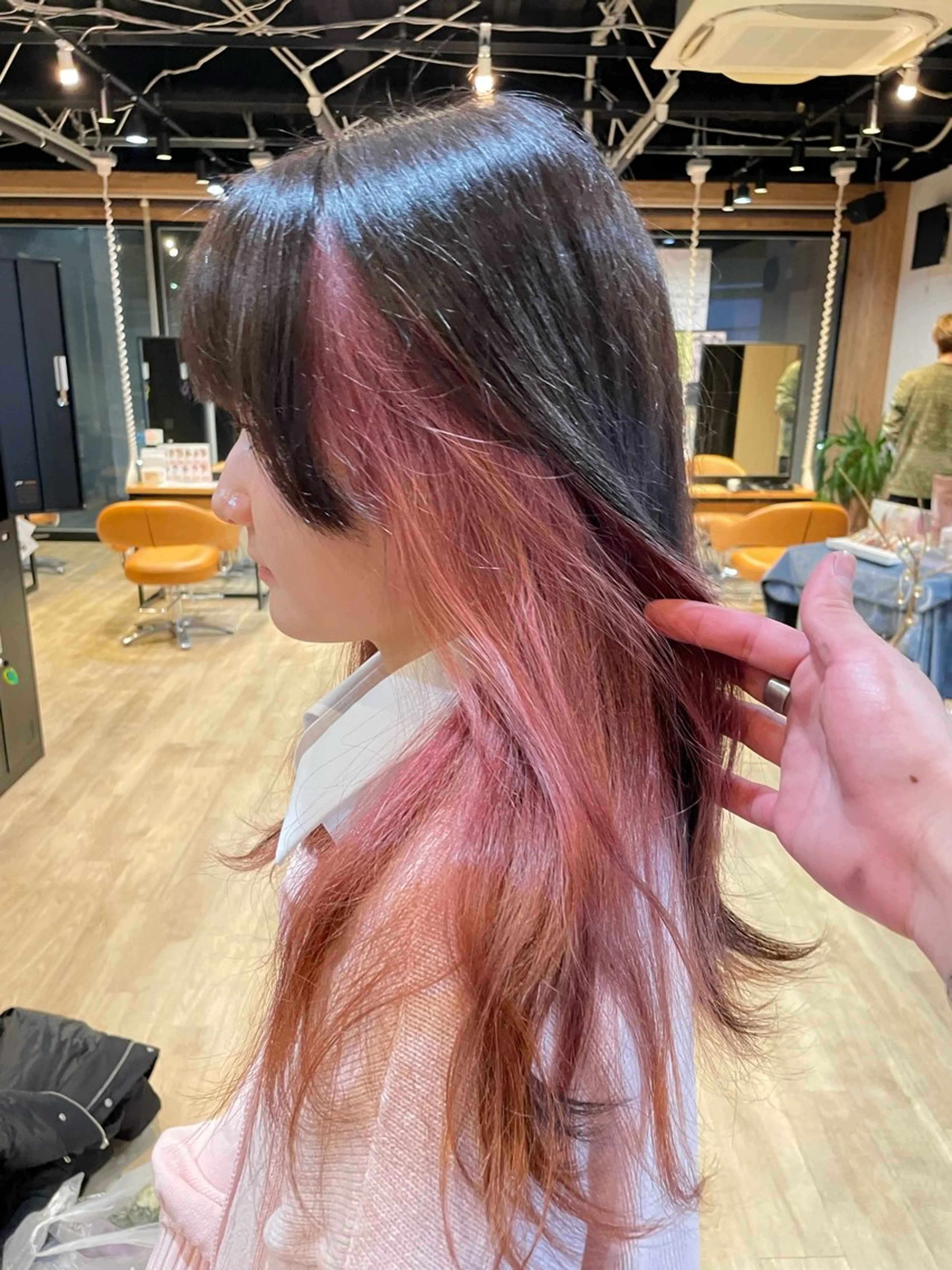 セミロング カラー ピンクカラー ヘアカラー トリートメント 髪質改善/ブリーチ 田代 龍我のヘアスタイル