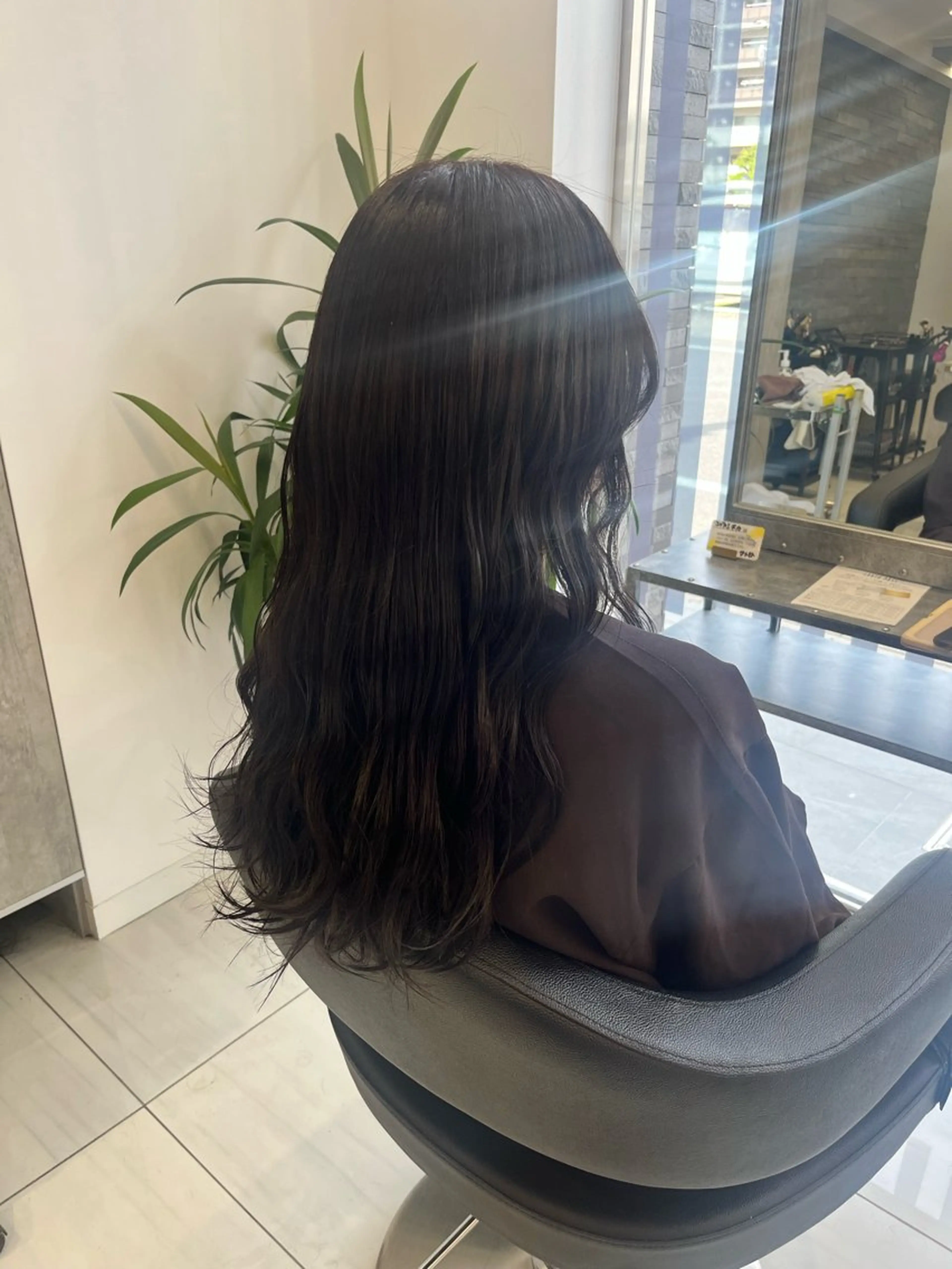 セミロング カラー 透明感カラー グレージュ Rina/似合う × なりたい、叶えます。のヘアスタイル