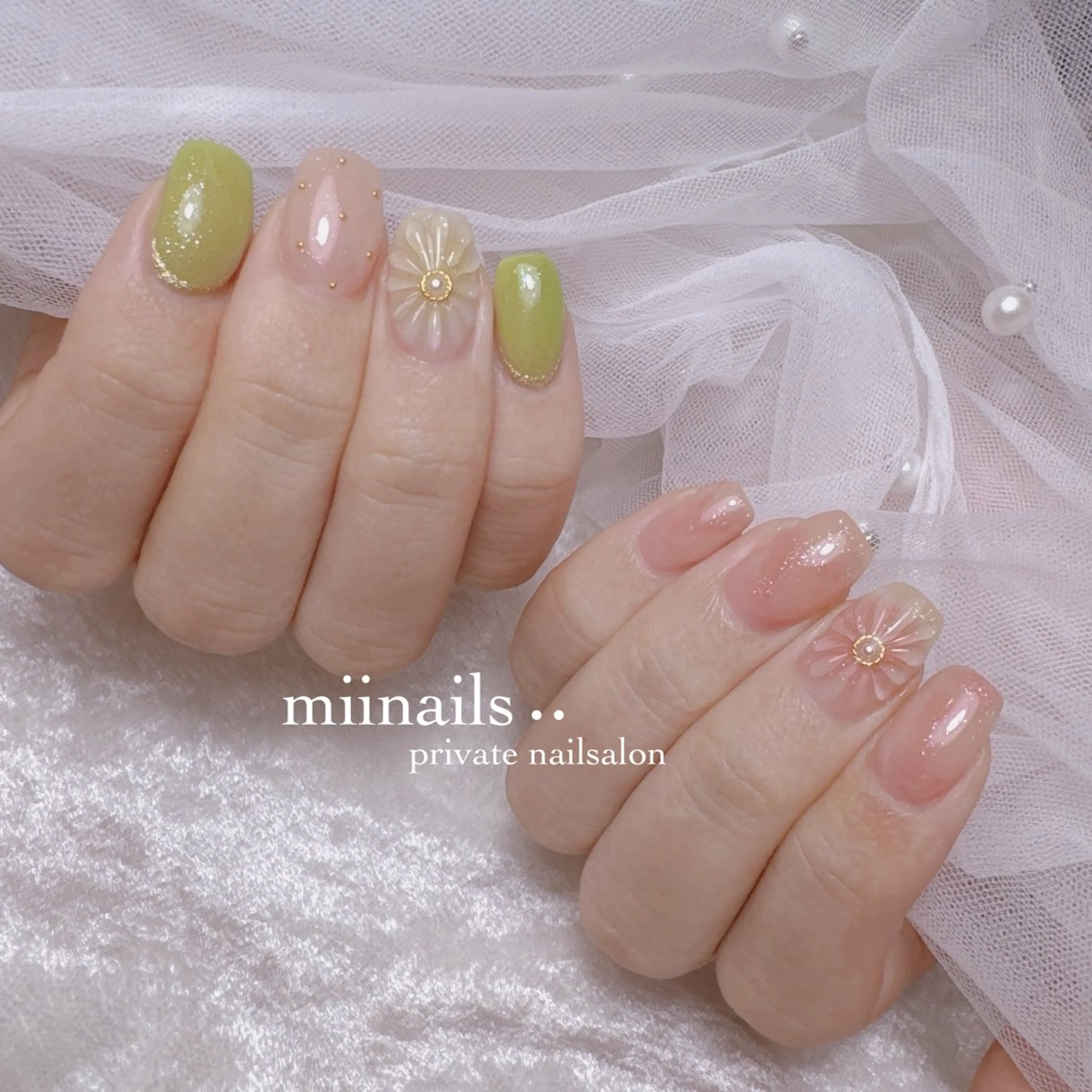 ネイル 韓国ネイル マグネットネイル ワンホンネイル ハンドネイル nailsalon miinailsのネイルデザイン