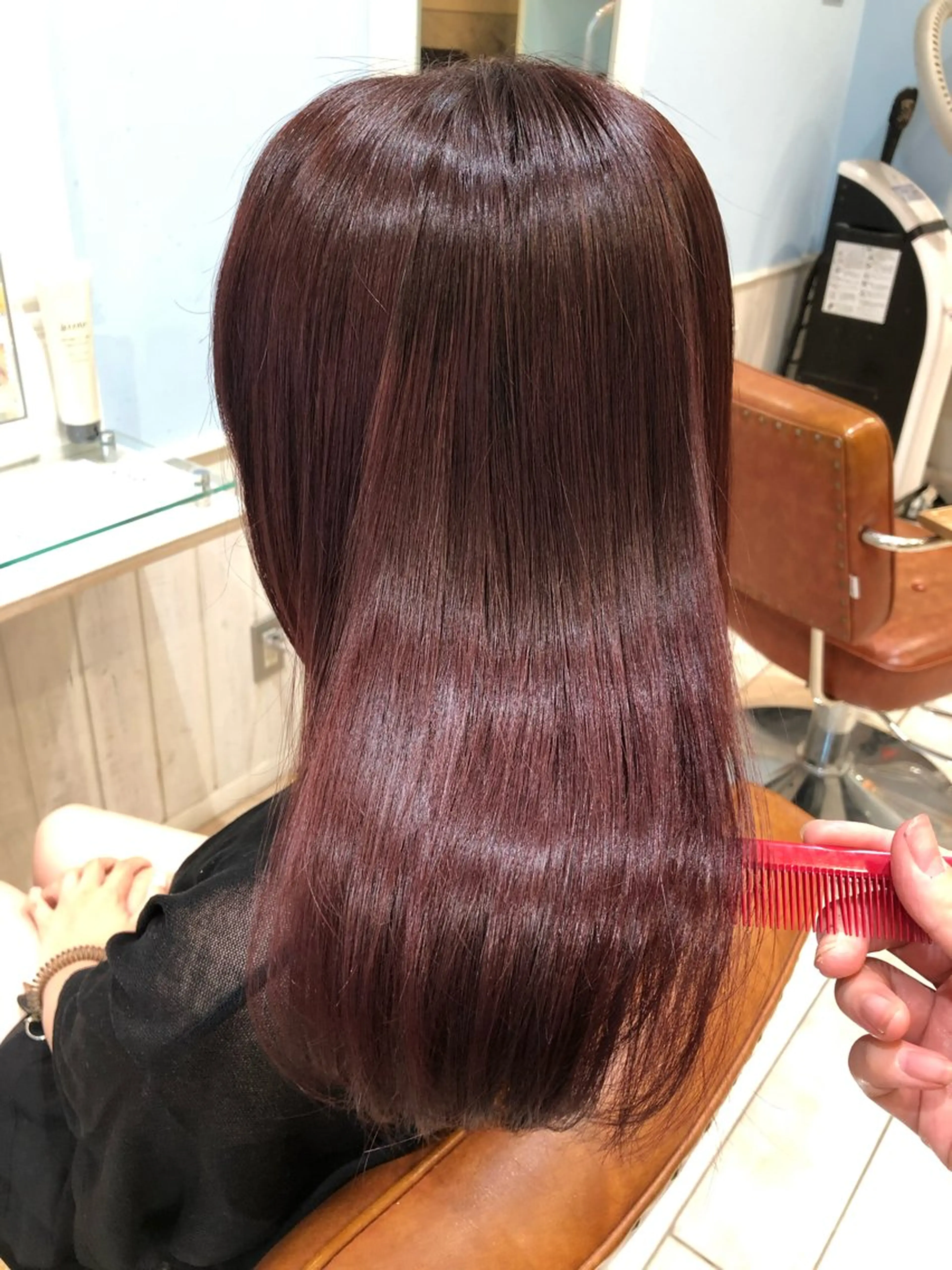 ロング カラー ブリーチ ブリーチなしカラー レッドカラー ヘアカラー トリートメント canaan 銀座店所属・👾銀座canaan 👾ユースケのヘアスタイル