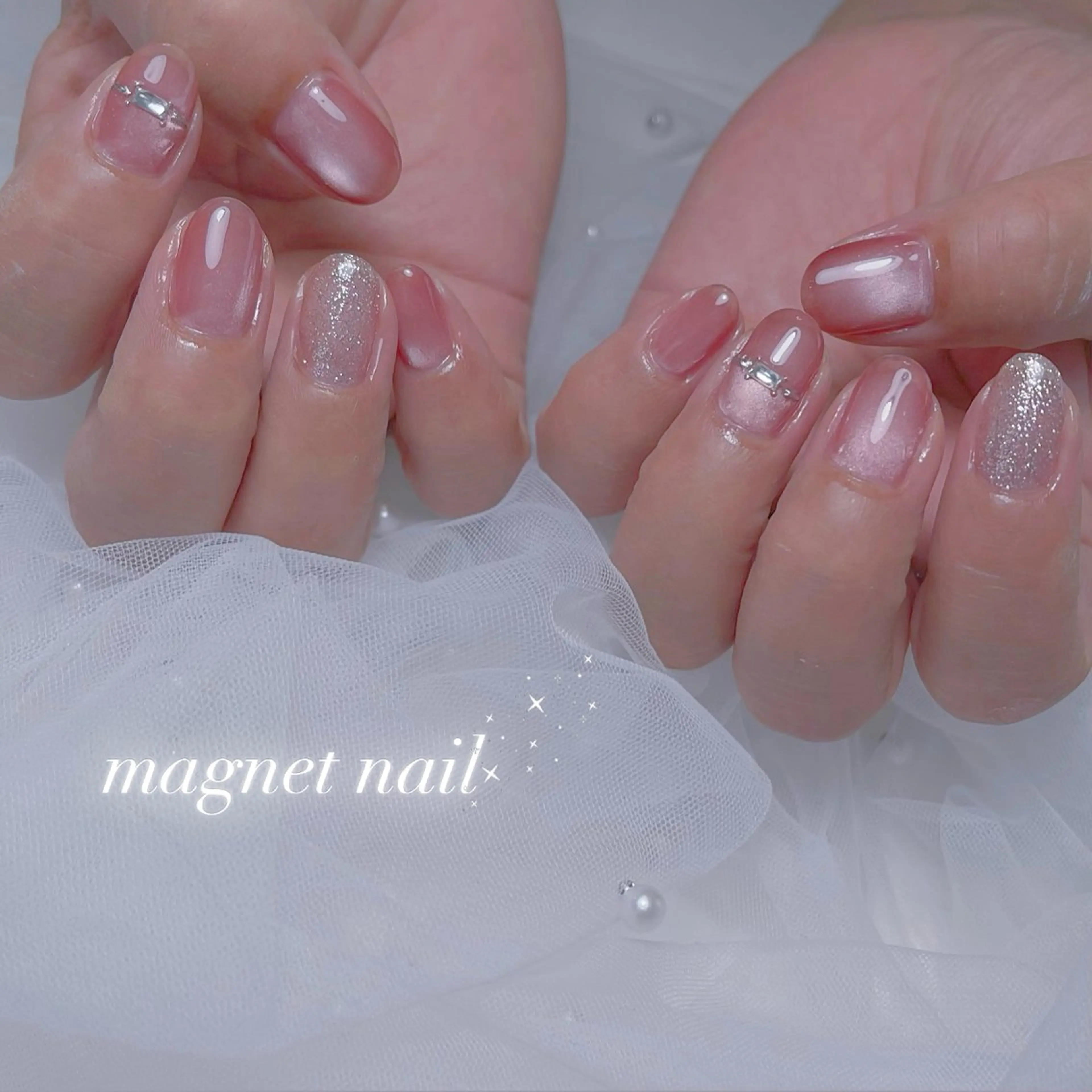 ネイル 長さ出し ジェルネイル 韓国ネイル マグネットネイル パラジェル ハンドネイル RE SALONのネイルデザイン