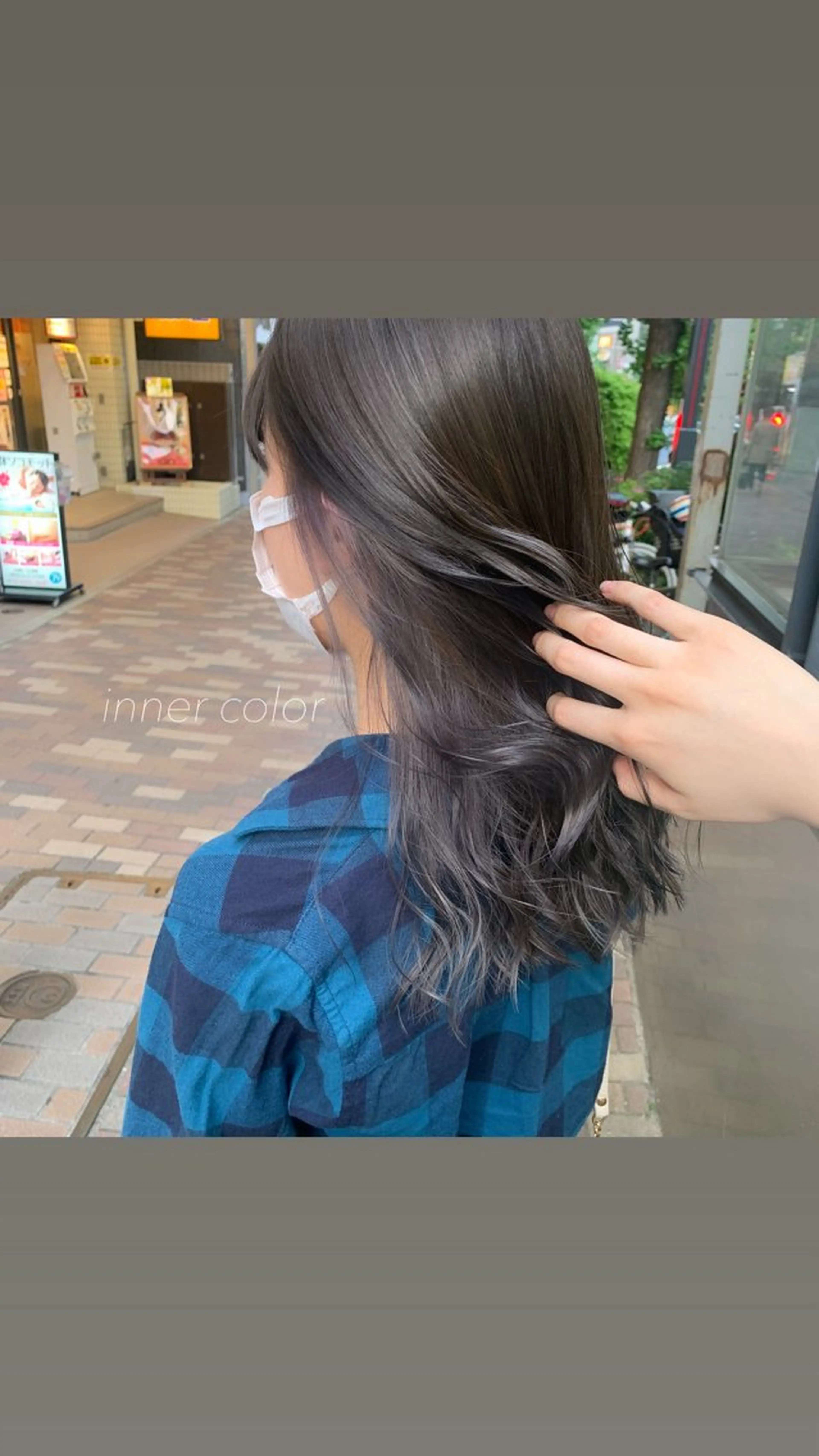 セミロング カラー ヘアアレンジ アッシュ インナーカラー GO TODAY 原宿本店所属・似合わせカット得意 💛RENA💛のヘアスタイル