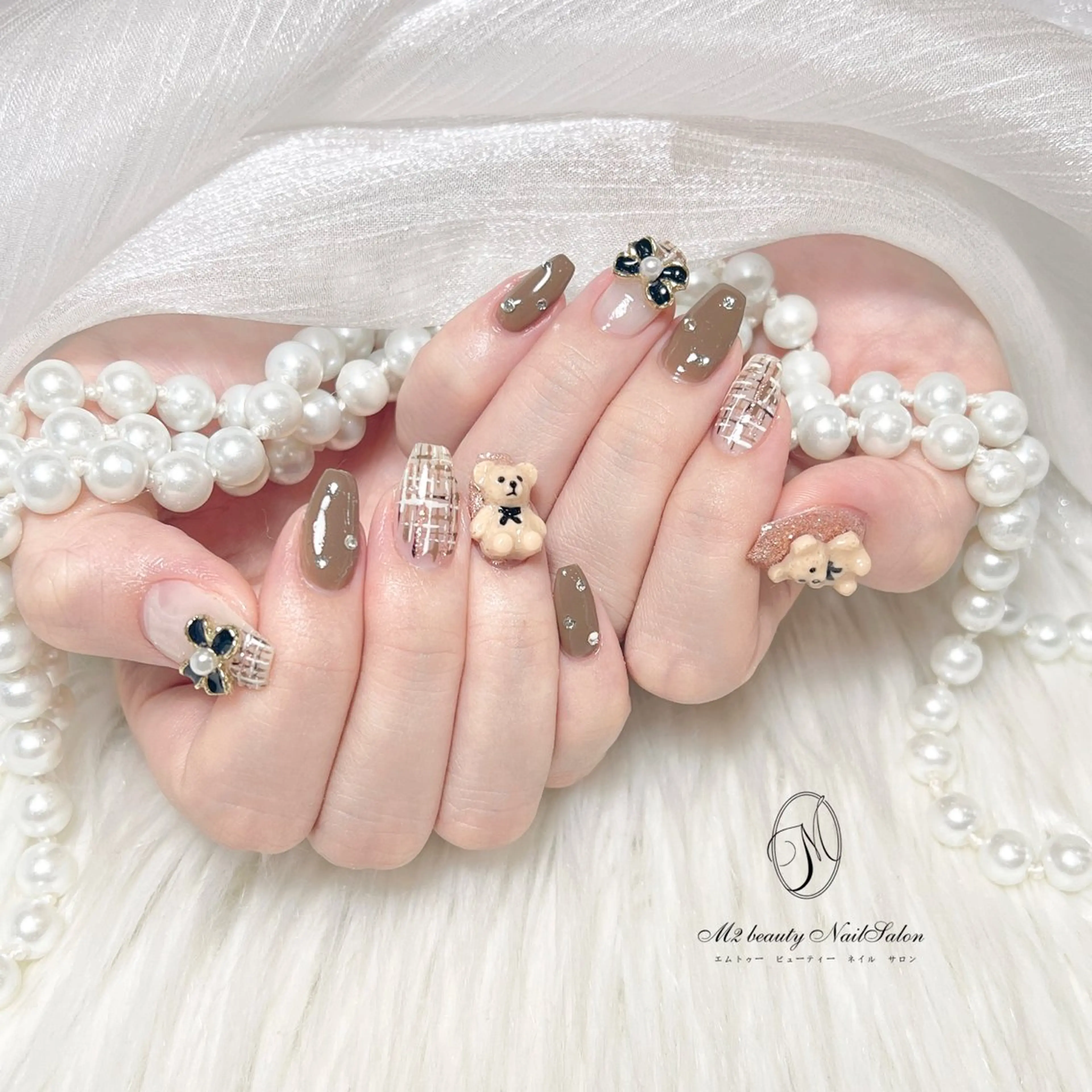 ネイル ツイードネイル ハンドネイル M2beauty Renaのネイルデザイン