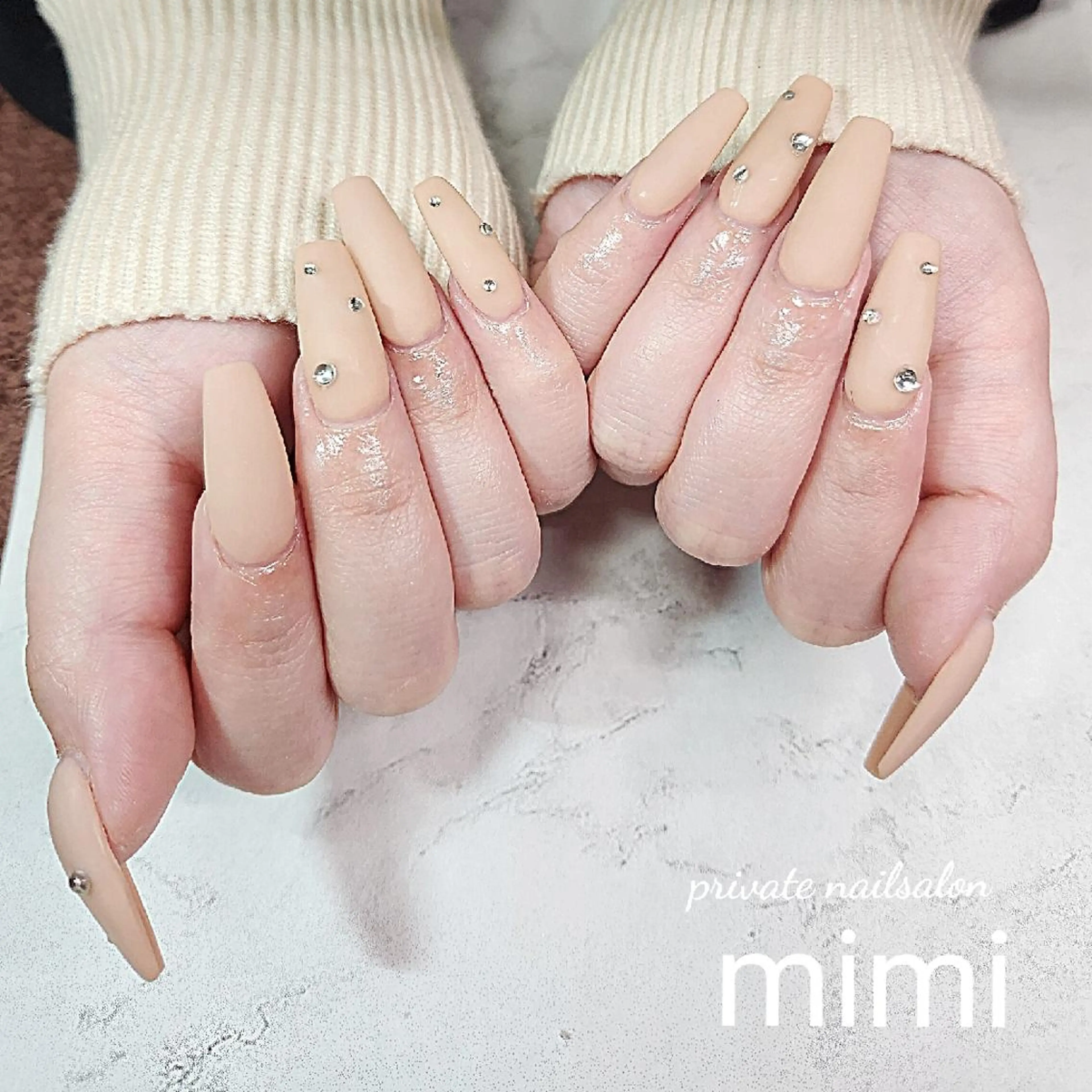 ネイル ストーンネイル ハンドネイル 博多ネイル ｍｉｍｉのネイルデザイン