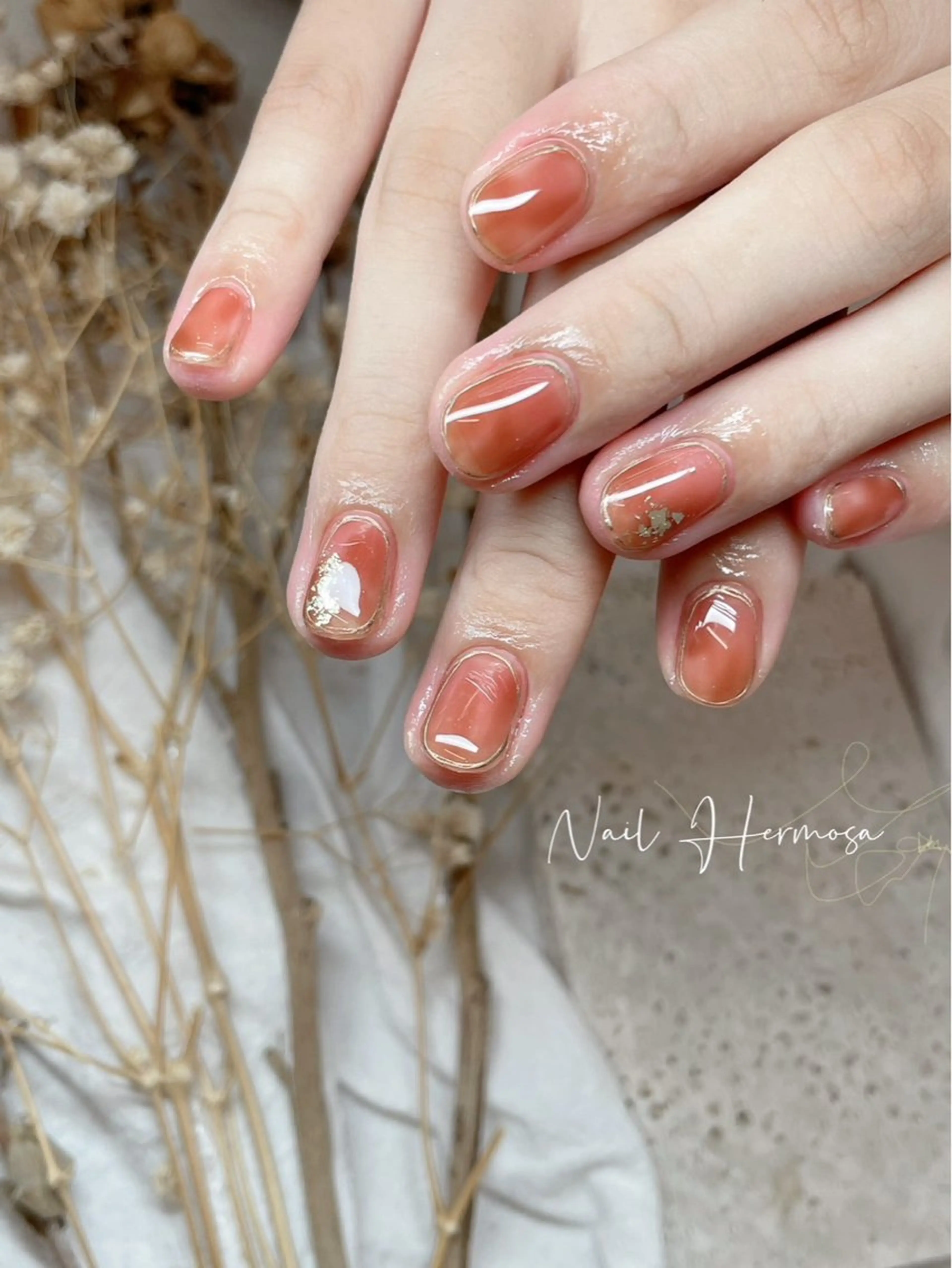 ネイル 長さ出し フラッシュネイル フットネイル ジェルネイル マグネットネイル ハンドネイル エルモサ YURIKAのネイルデザイン