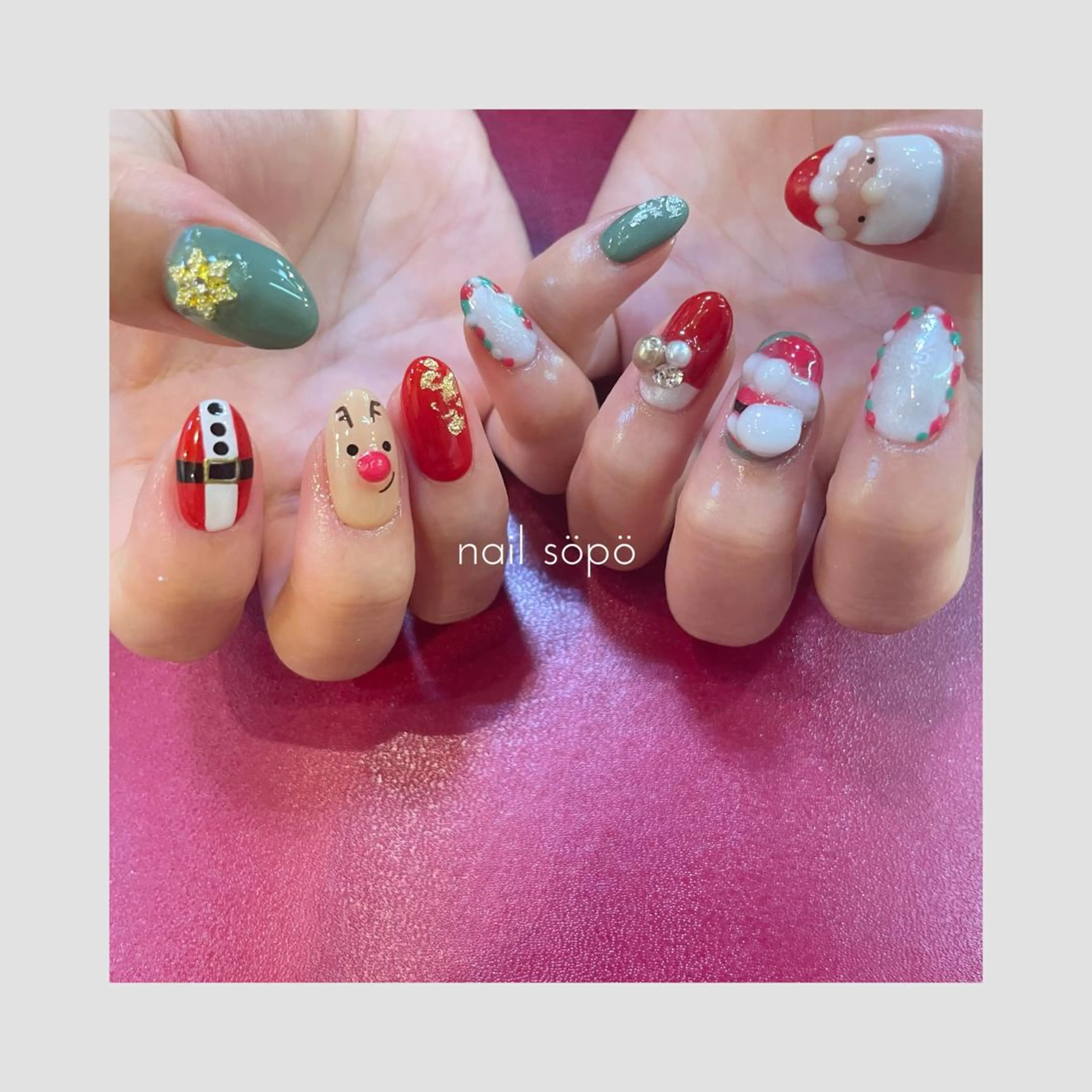 ネイル 冬ネイル クリスマス 自由が丘✳︎奥沢 nail söpöのネイルデザイン