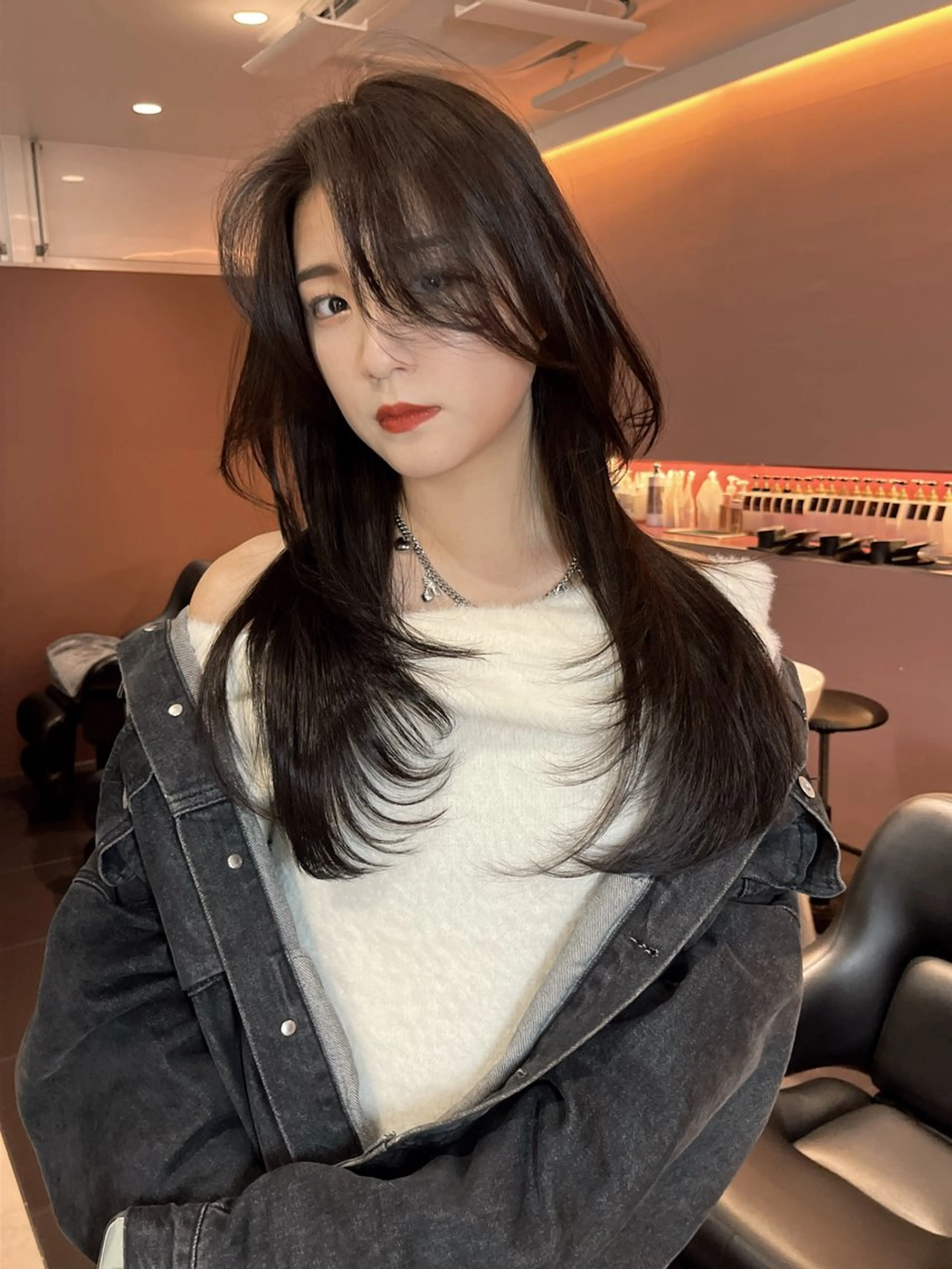 ロング カット トリートメント 海野翔吾🇨🇳 ワンホンレイヤーのヘアスタイル