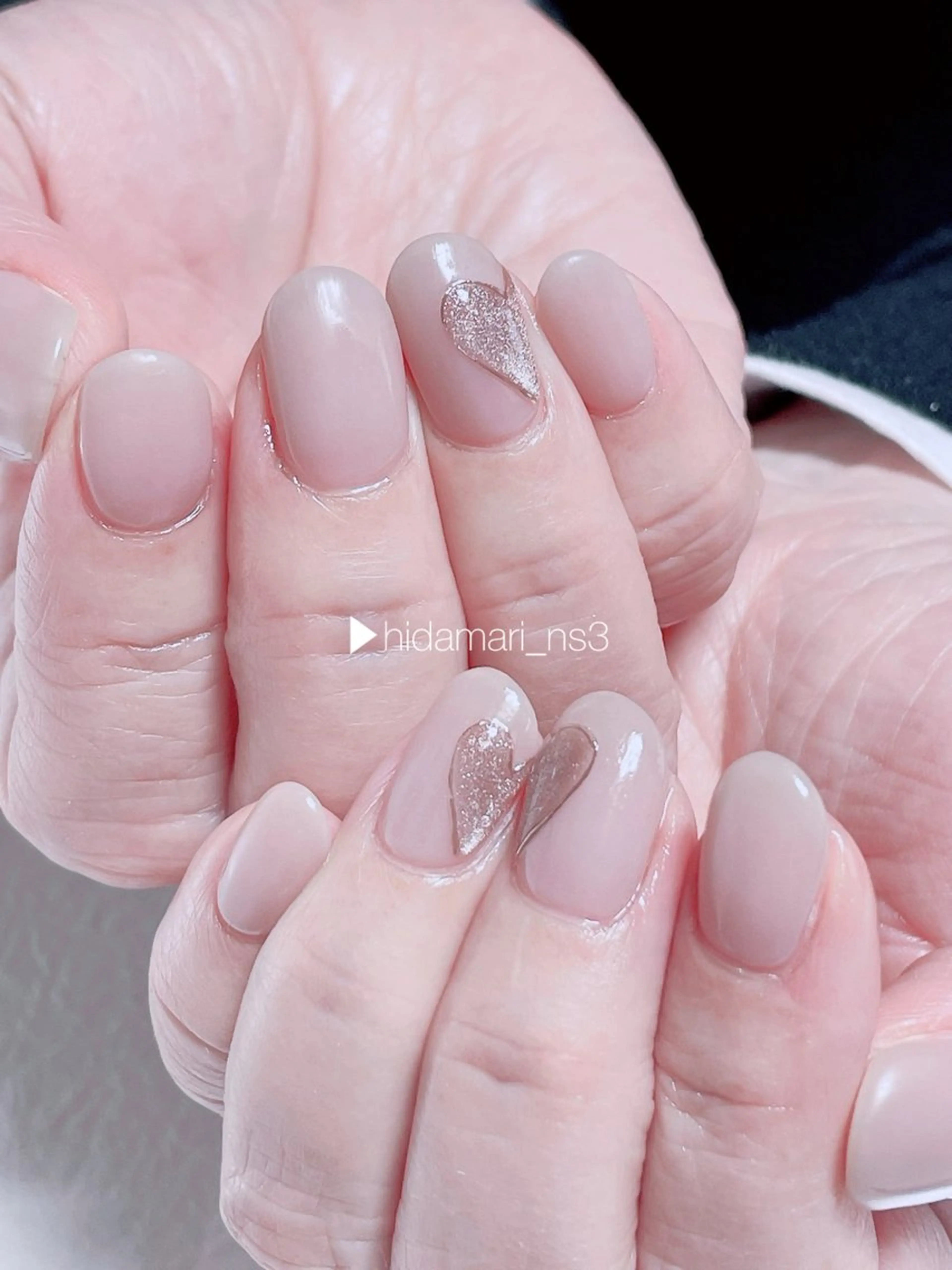 ネイル アートネイル ハート マグネットネイル バレンタイン NailSalon ひだまりのネイルデザイン