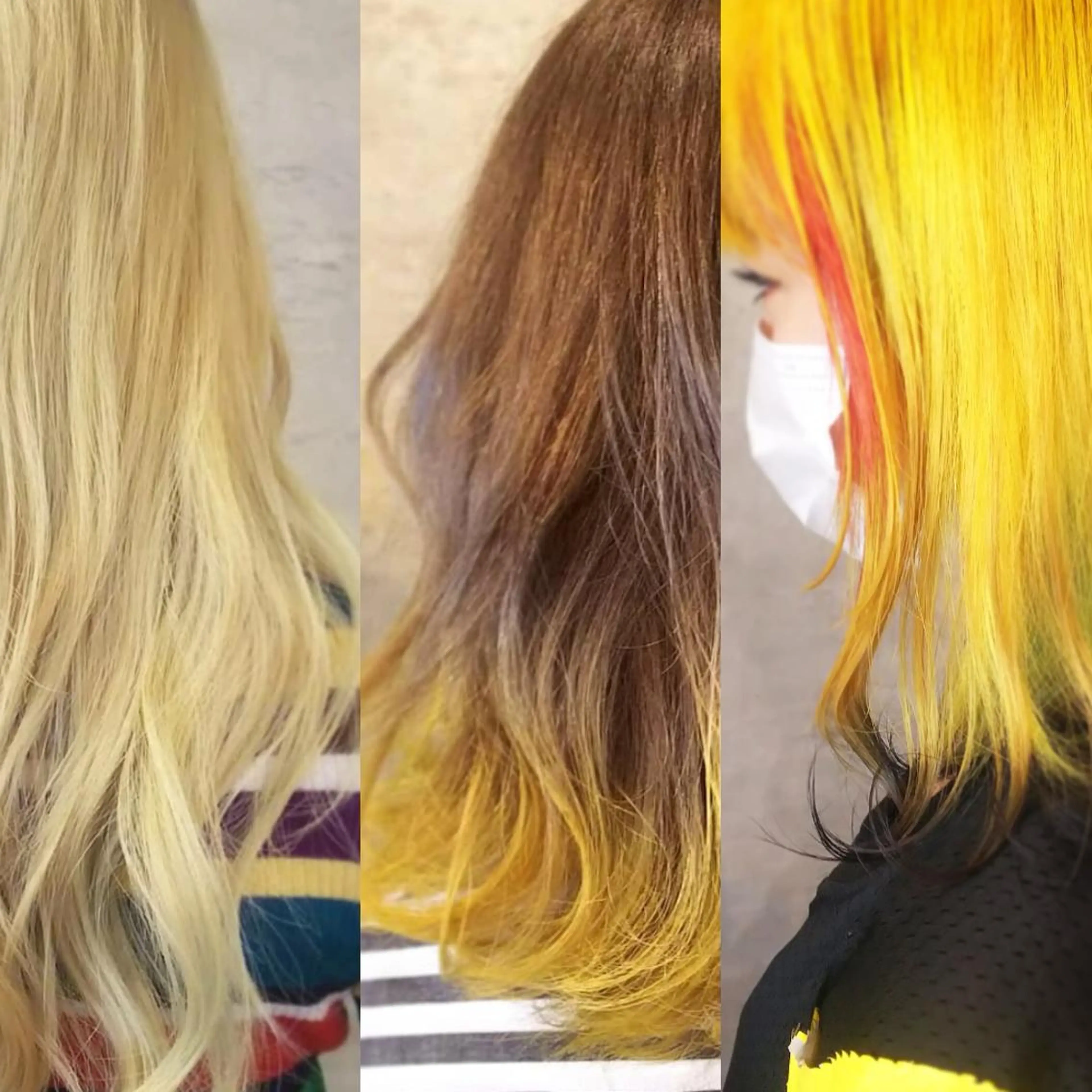 ミディアム カラー デザインカラー イエローカラー EMANON 心斎橋所属・デザインカラー /aiのヘアスタイル