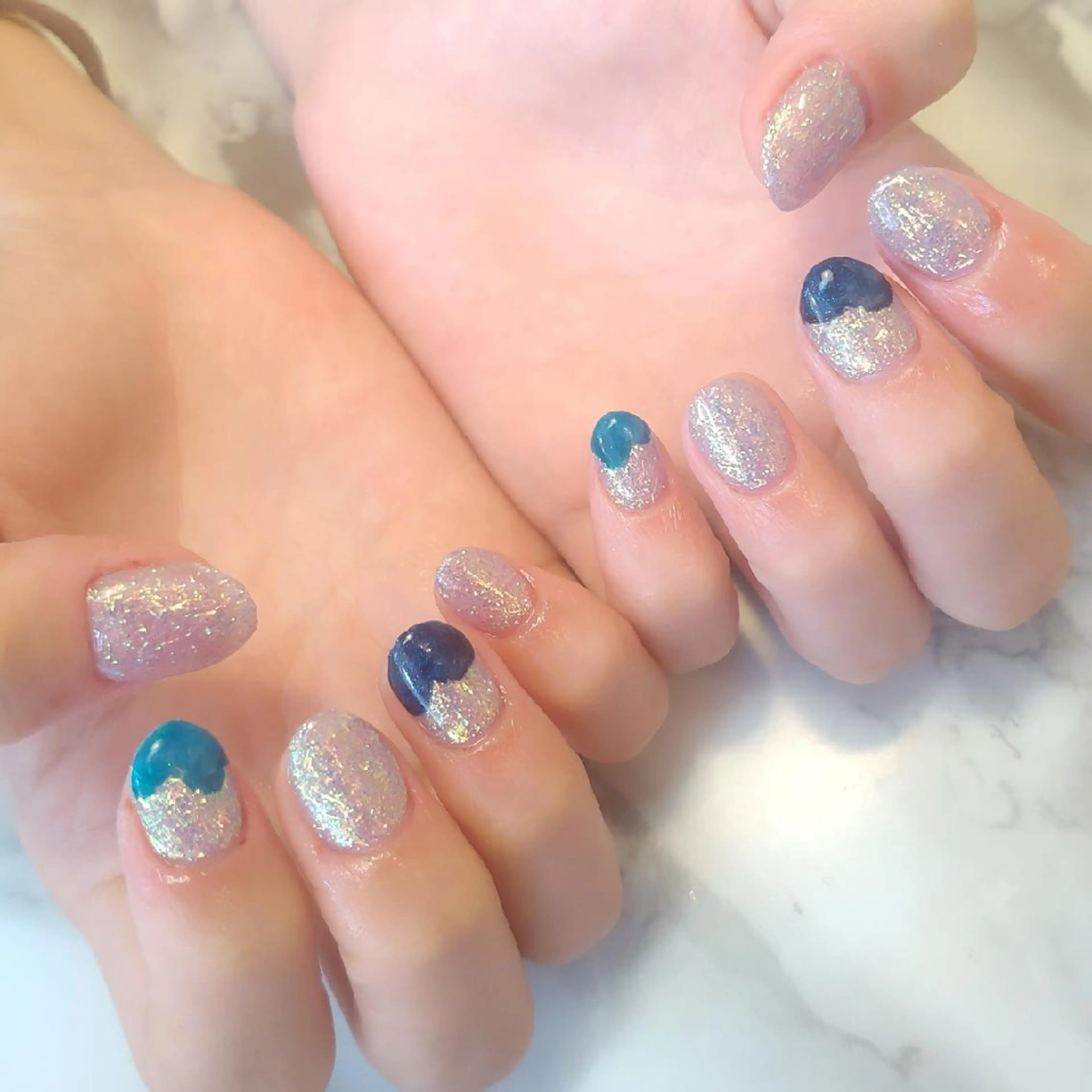 ネイル キラキラネイル ジェヌインネイル 河内のネイルデザイン