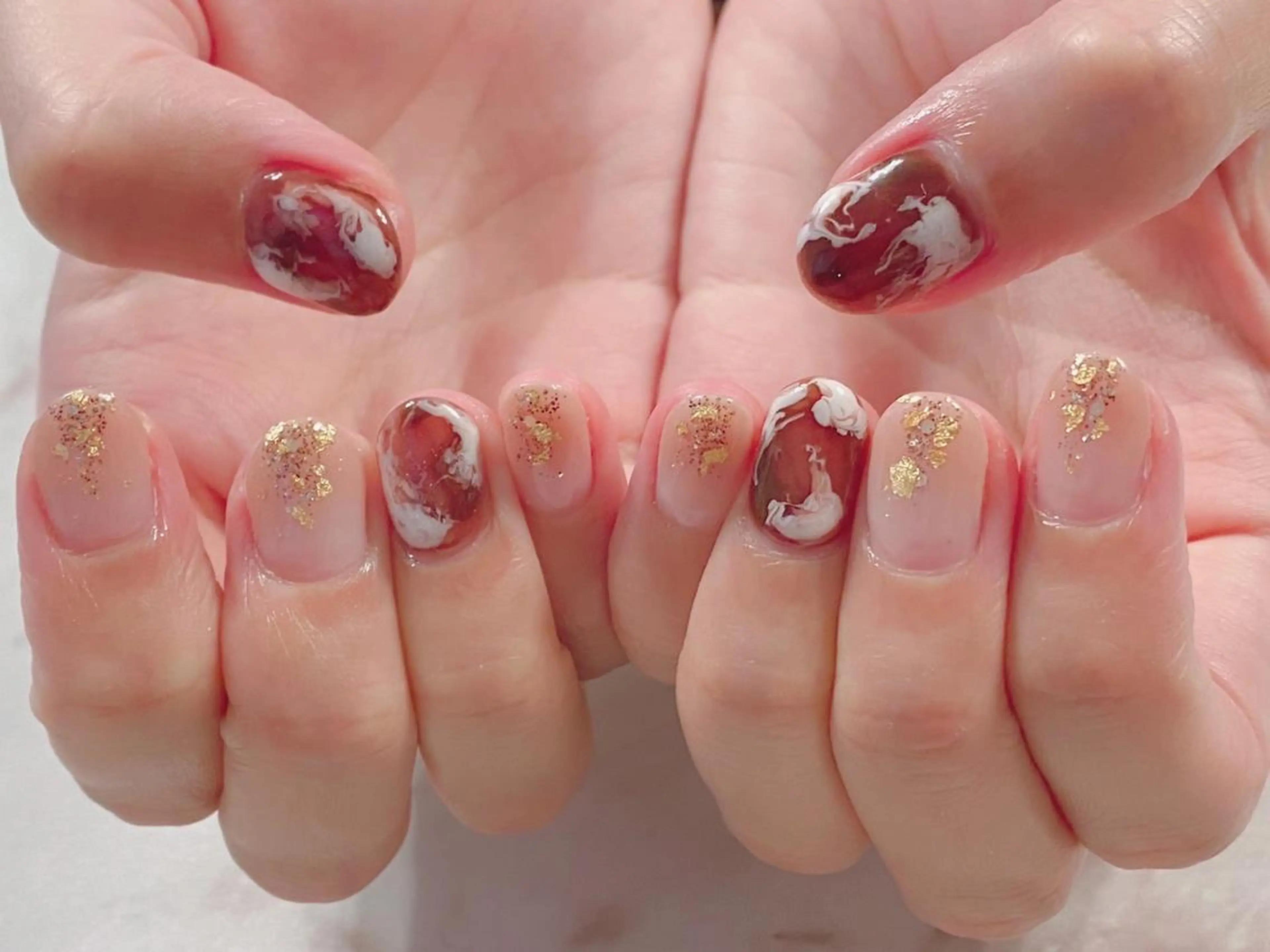 ネイル アートネイル ジェルネイル ニュアンスネイル パラジェル Nailist Honamiのネイルデザイン